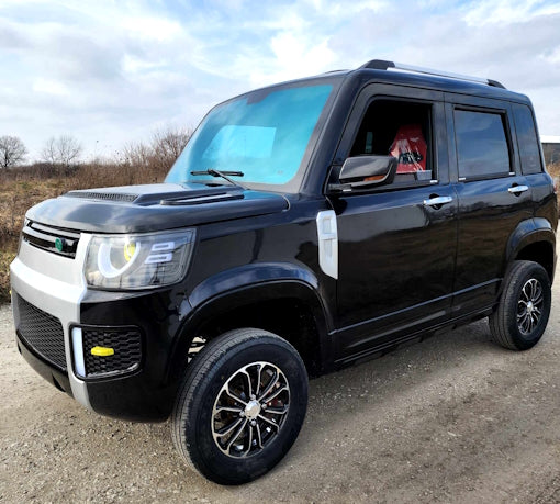 60V Electric Golf Cart LSV - 4 Door Coco Trooper with Rear Trunk Hatch | Black Demo Model | Perfect for Golf Courses, Resorts & Gated Communities