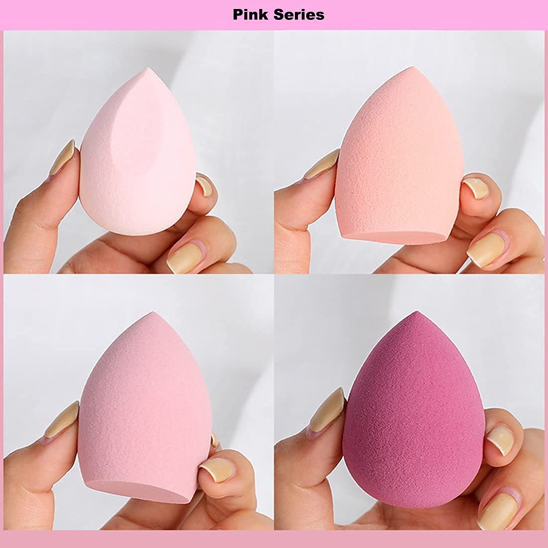LA VENUST Beauty Makeup Sponge Set - 4 Pack Wet & Dry Blenders with Travel Case | Perfect for Liquid, Cream & Powder Foundation Application | Home & Professional Makeup Kit Essential