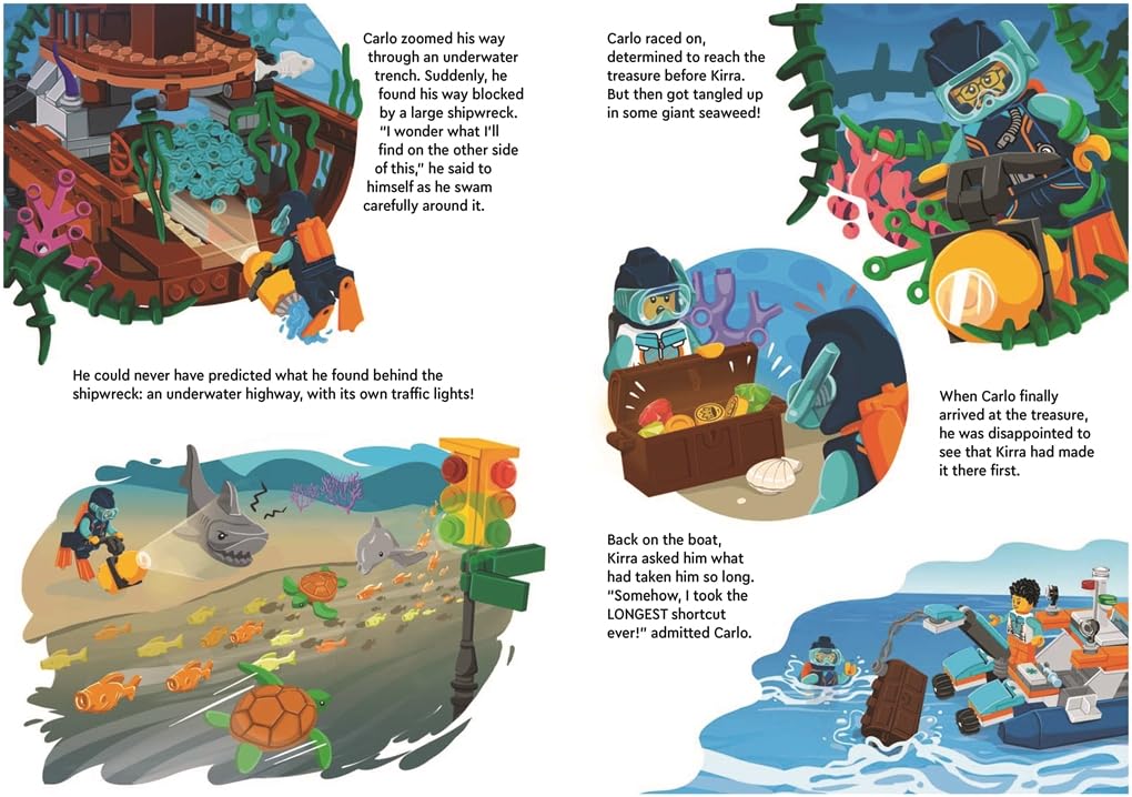 LEGO® City Splash into Summer Activity Book with Diver Minifigure & Underwater Accessories – Fun Learning Toy for Kids | Perfect for Summer Activities, Pool Parties & Creative Play