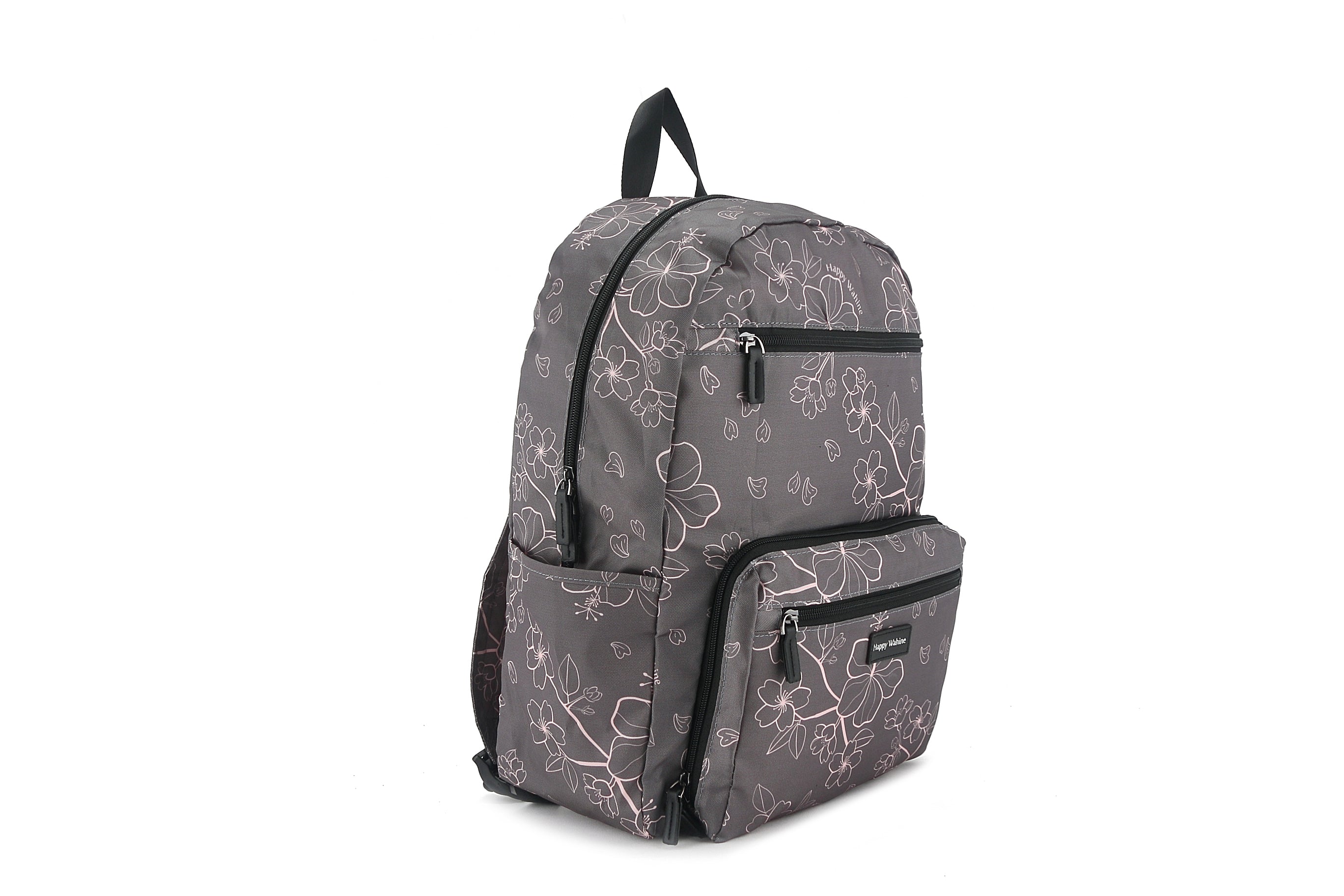 Melanie Sakura Grey Backpack - Stylish & Durable School, Travel & Work Bag for Women & Girls