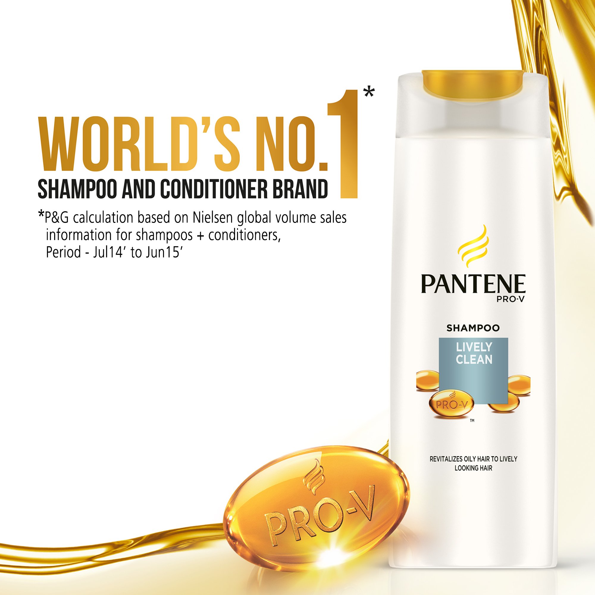 Pantene Lively Clean Shampoo for Shiny Hair - 200ml Bottle | Daily Volumizing & Refreshing Hair Care | Perfect for Home & Travel Use
