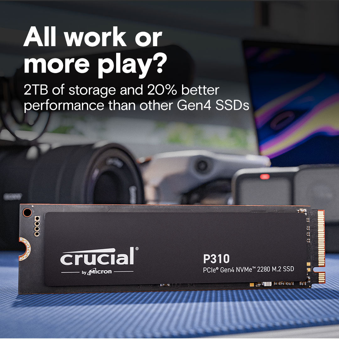 Crucial P310 PCIe Gen4 NVMe M.2 SSD 500GB 1TB 2TB - High Speed Internal Solid State Drive for Gaming, Laptop & Desktop PC Upgrade | Fast Boot & Load Times for Professionals & Gamers