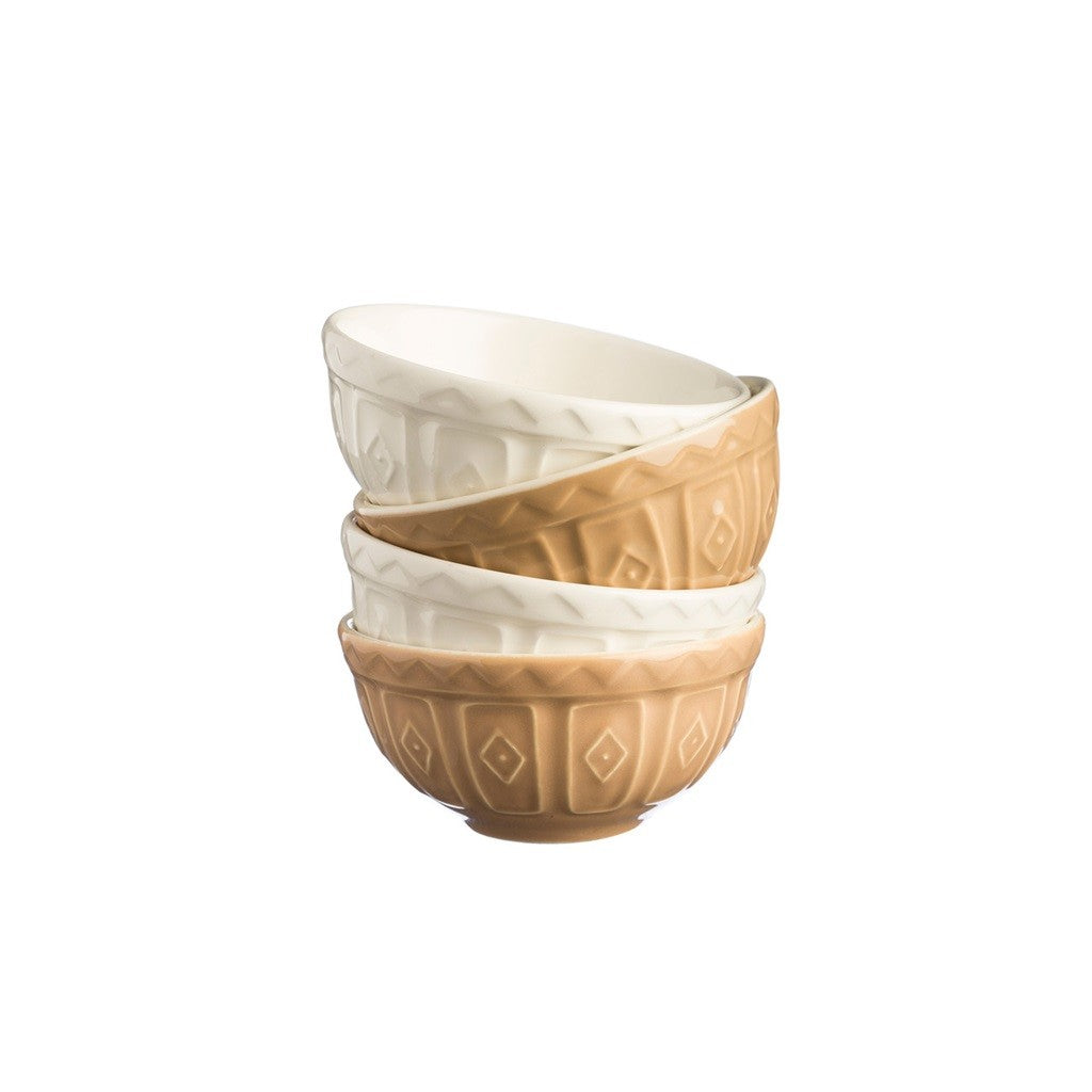 Mason Cash Cane Prep Bowls Set of 4 - 10cm Ceramic Mixing Bowls for Baking, Cooking & Serving - Perfect for Holiday Recipes, Meal Prep & Kitchen Decor