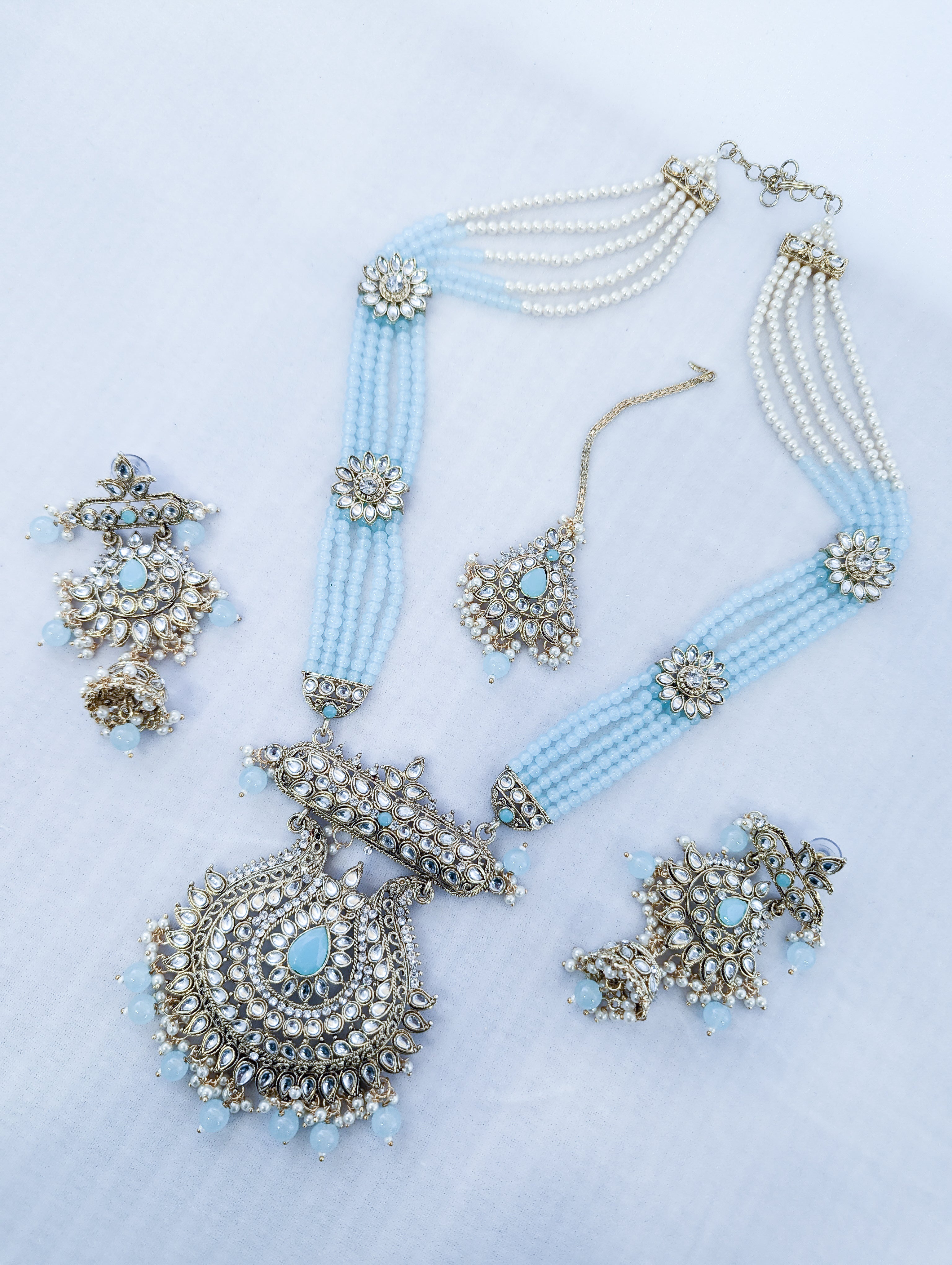 ELIANA KUNDAN MALA FULL SET - Authentic Indian Kundan Jewelry Set for Women | Perfect for Weddings, Parties & Festive Occasions