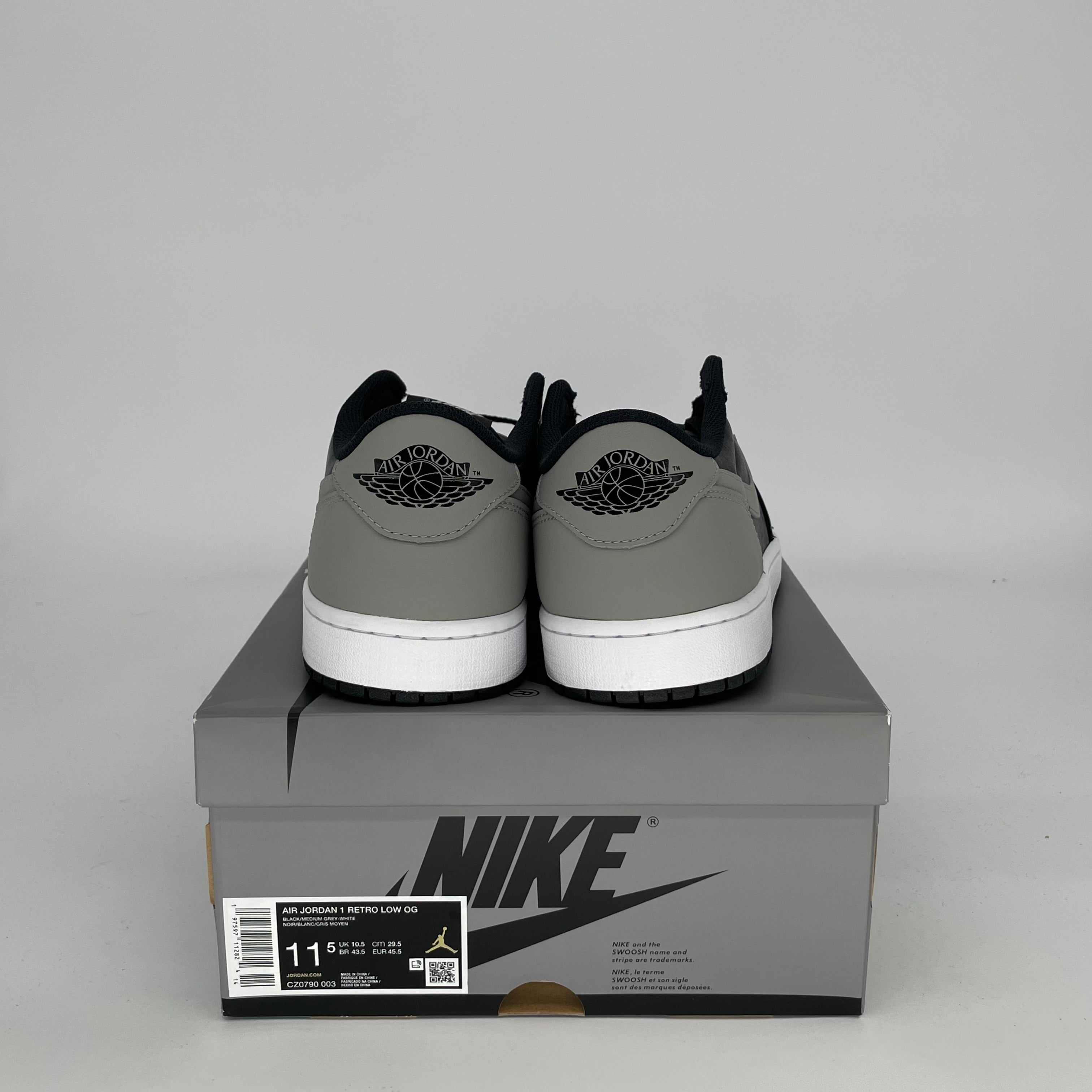 AIR JORDAN 1 LOW SHADOW Sneakers - Men's Size 11.5 (CZ0790-003) - Retro Basketball Shoes for Streetwear & Casual Outfits