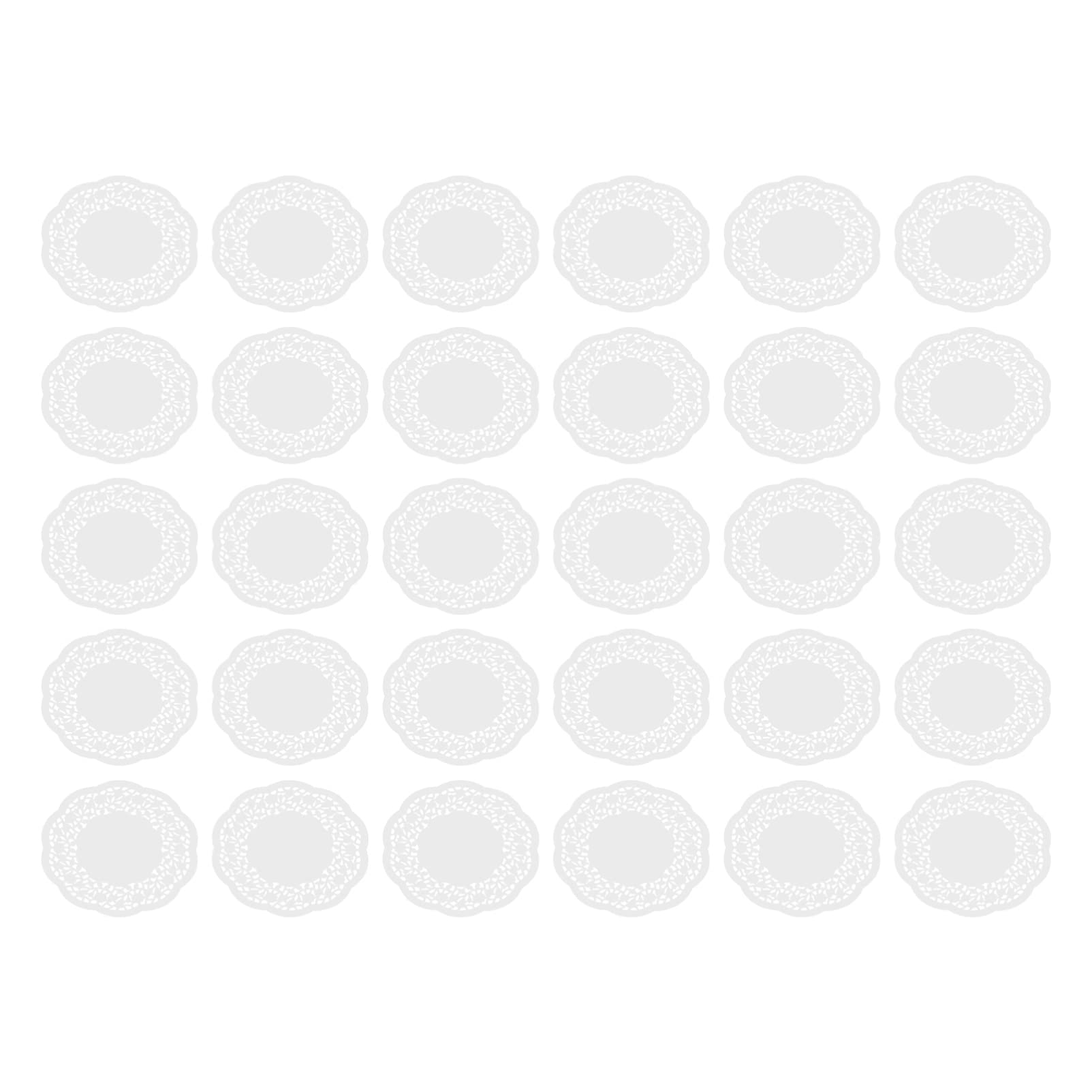 200pcs Vintage Floral Hollow Lace Stickers for Scrapbooking, DIY Crafts, Journals & Albums - White Round Decorative Decals for Paper Crafts, Card Making & Home Decor