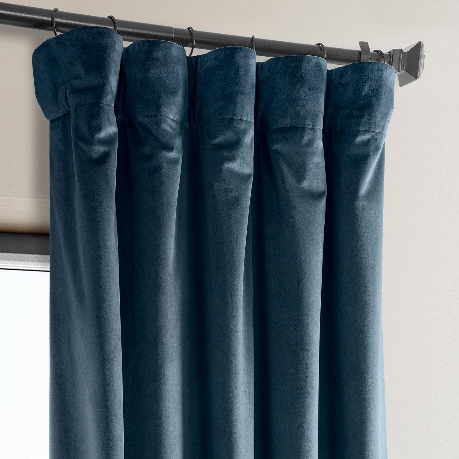Avalon Blue Heritage Plush Velvet Blackout Curtains for Bedroom - Thermal Insulated Noise Reducing Window Drapes for Living Room & Nursery