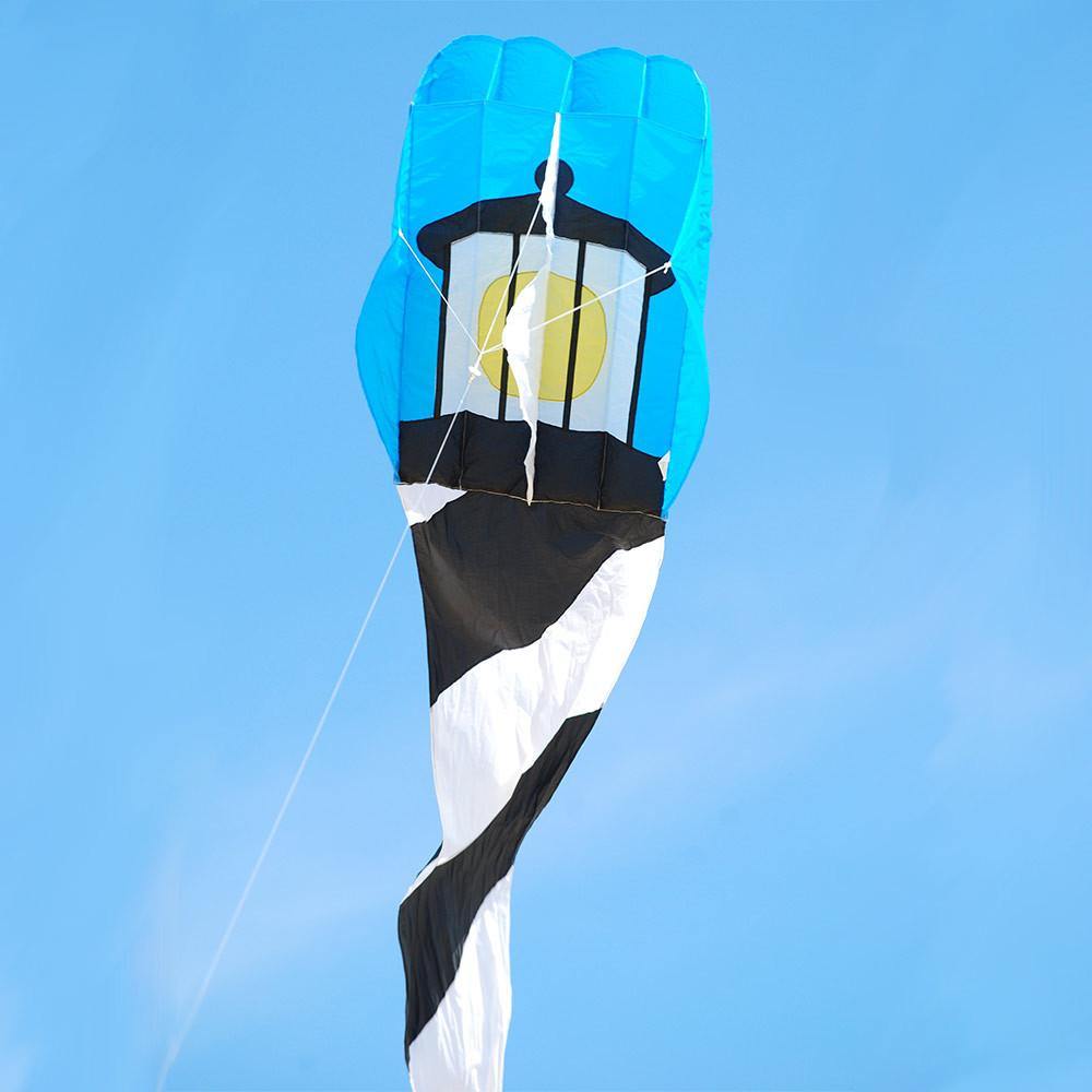Cape Hatteras Lighthouse Parafoil 5 Tail Kite - Colorful Outdoor Kite for Beach, Park & Family Fun