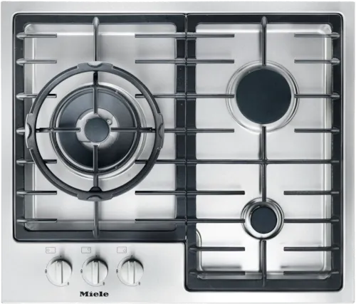Miele 60cm Gas Cooktop KM 2312 with Wok Burner - High-Performance Stainless Steel Stove for Professional Cooking | Perfect for Asian Cuisine, Stir-Frying & Home Kitchens
