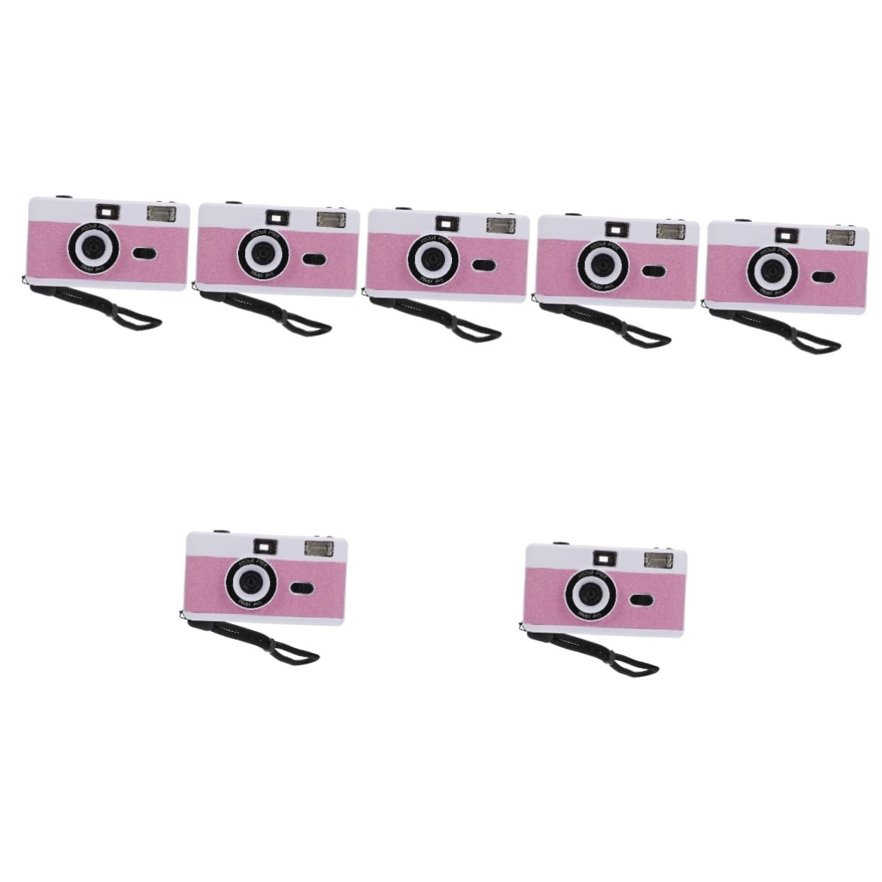 Mikikit 7 Pcs Retro Film Camera Set - Vintage Reusable 35mm Film Camera with Flash, Portable Mini Camera for Travel, Parties & Photography Enthusiasts (White ABS Plastic)