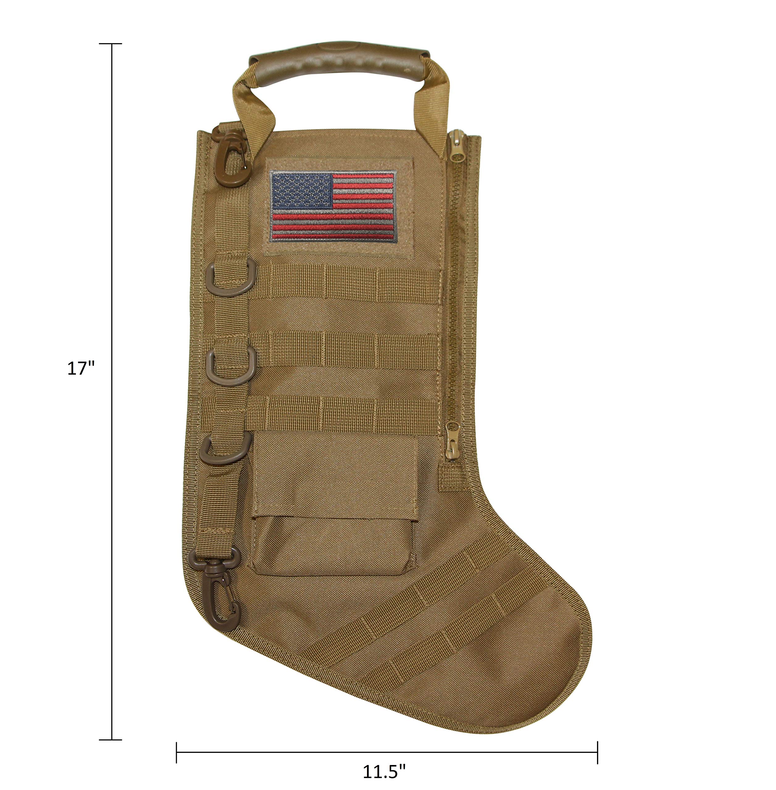 Tactical Christmas Stocking with MOLLE Gear - Durable Military-Style Holiday Decor for Outdoor Enthusiasts & Camping