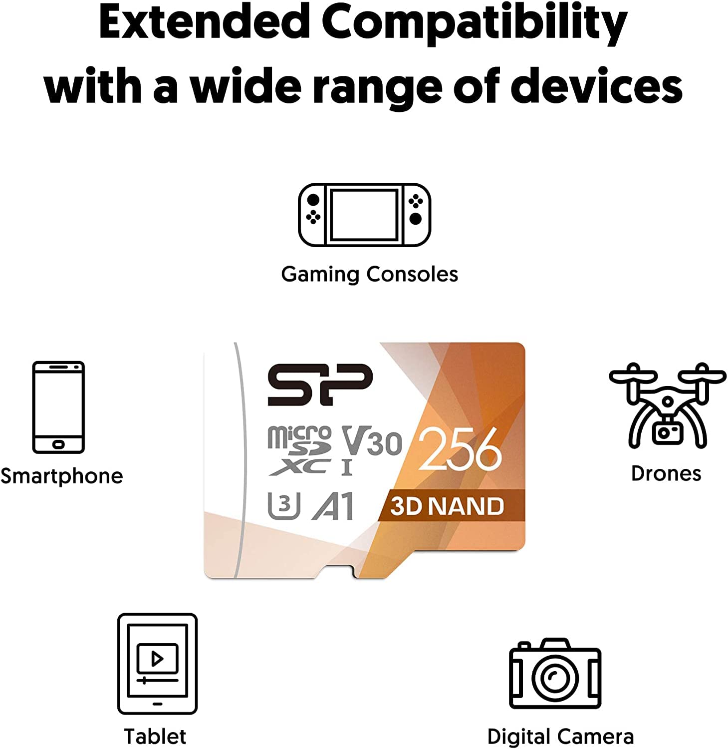 Silicon Power 2-Pack 256GB Micro SDXC UHS-I U3 V30 Memory Card for Nintendo Switch - High Speed MicroSD with Adapter - Perfect for Gaming, 4K Video & Action Cameras