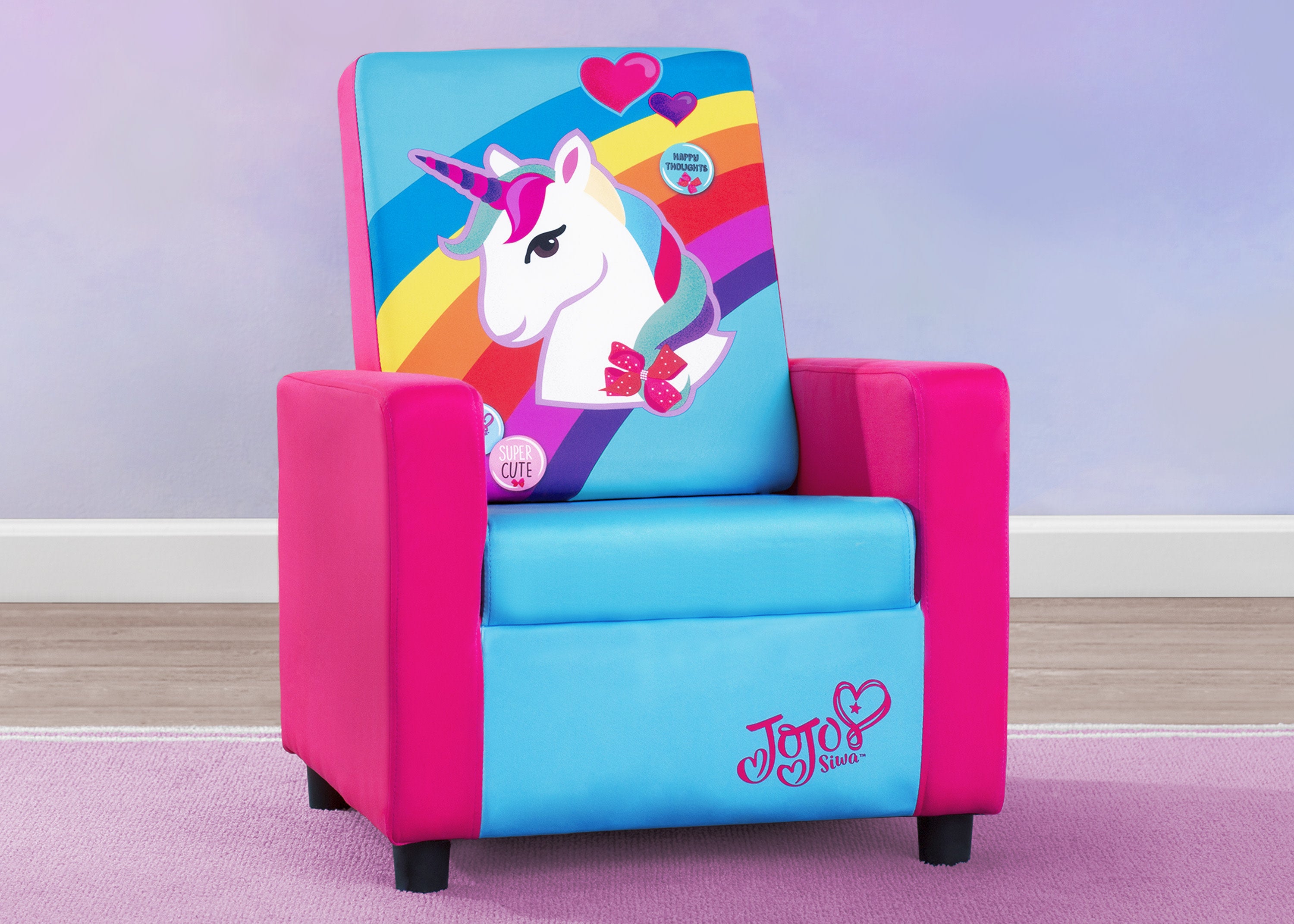 JoJo Siwa High Back Upholstered Chair for Kids - Stylish & Comfortable Gaming, Study & Bedroom Seating for Girls & Teens - Perfect for Gaming Setup, Homework & Room Decor
