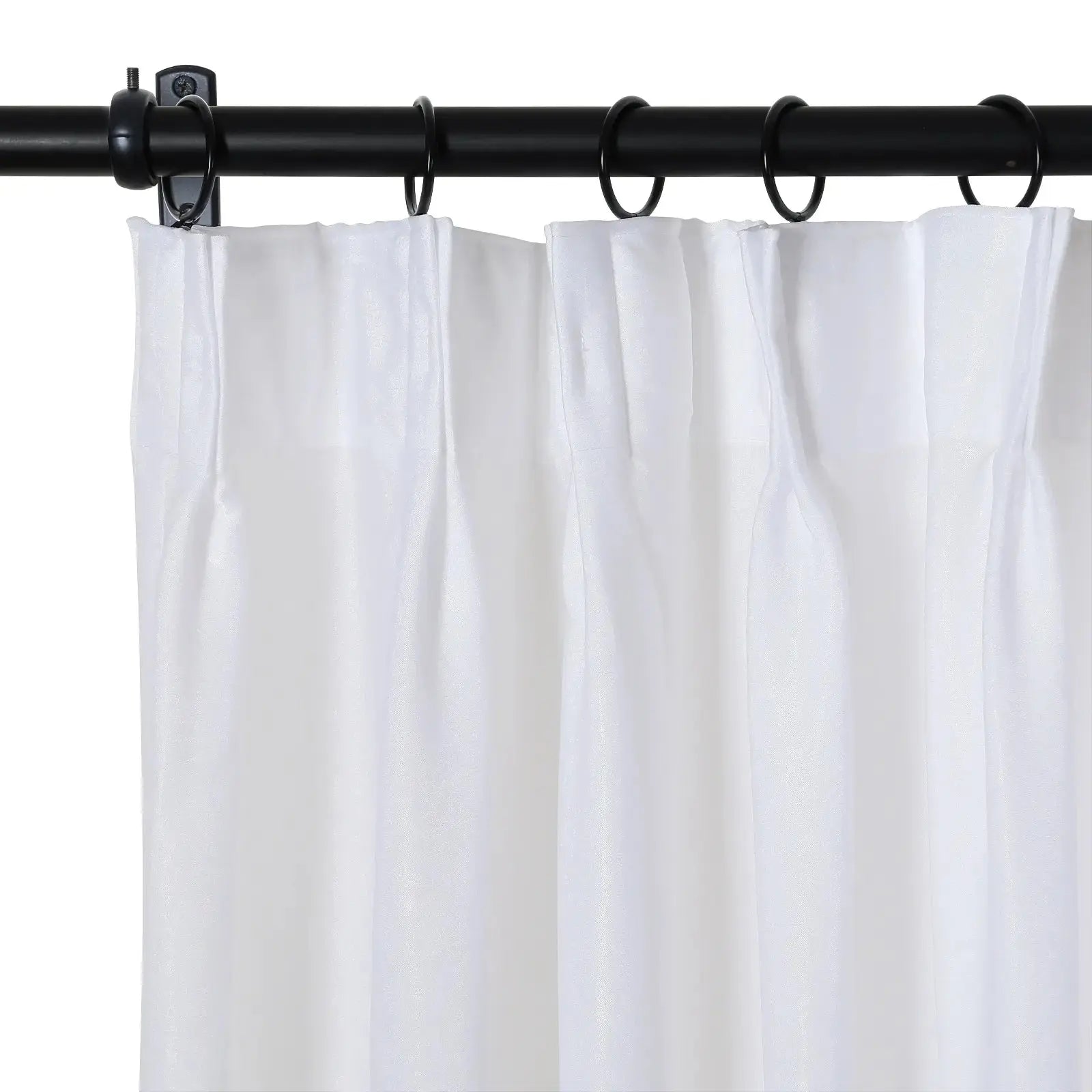 Florida Embossed White Semi-Sheer Pleated Curtains - Elegant Window Treatment for Living Room & Bedroom