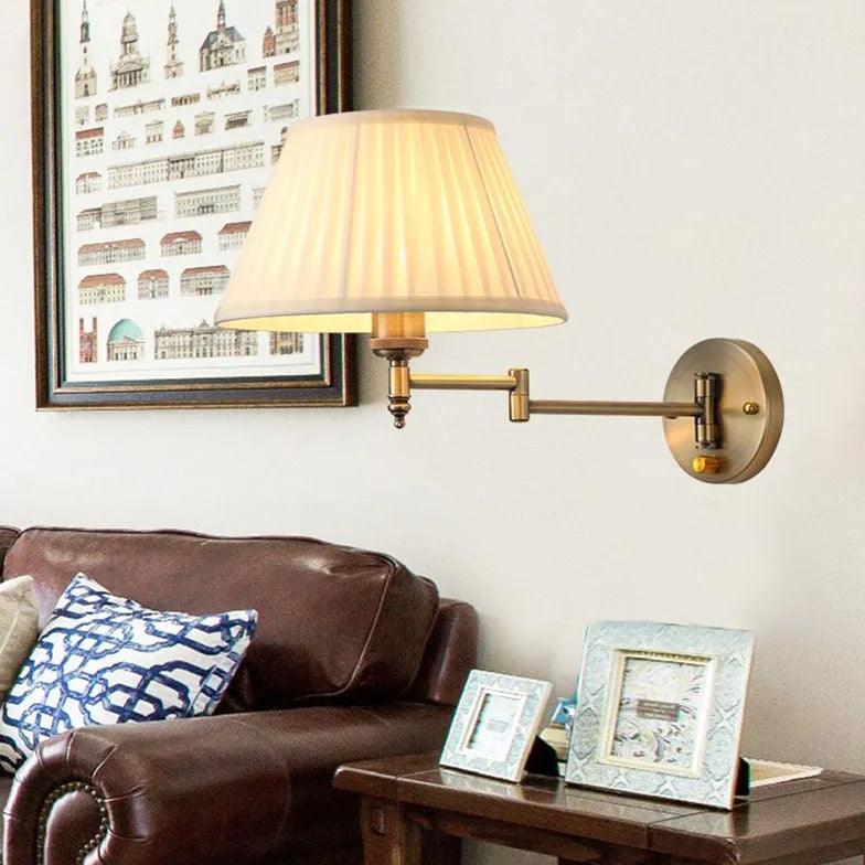 Vintage Adjustable Fabric Wall Lamp Shade - Perfect for Bedroom, Living Room & Home Decor Lighting
