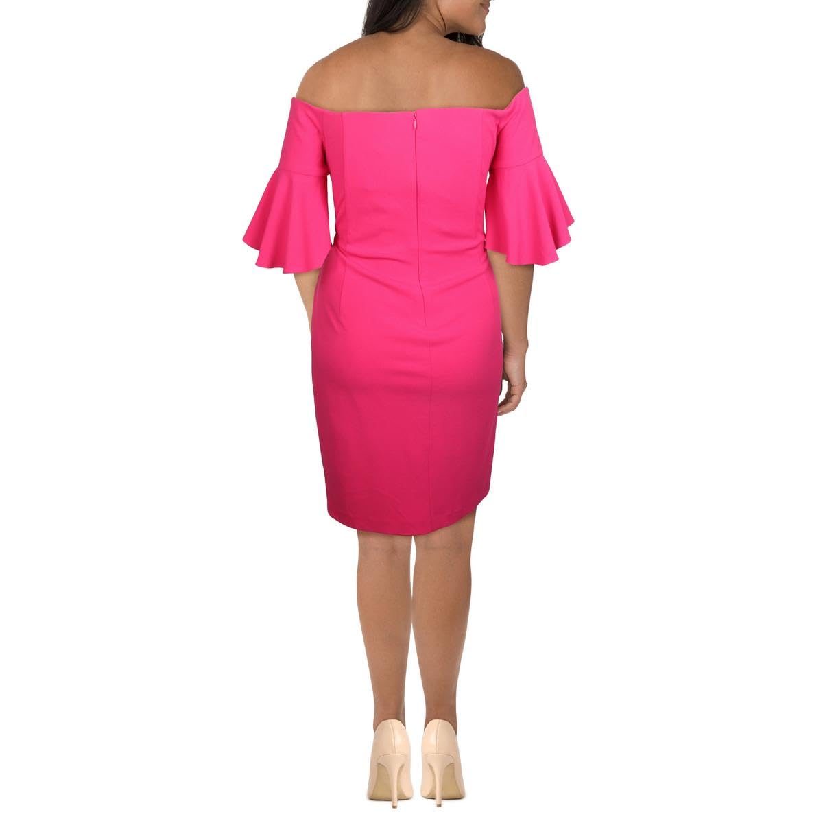 Calvin Klein Women's Off the Shoulder Ruch Dress - Elegant Side Ruching for Date Night & Cocktail Parties