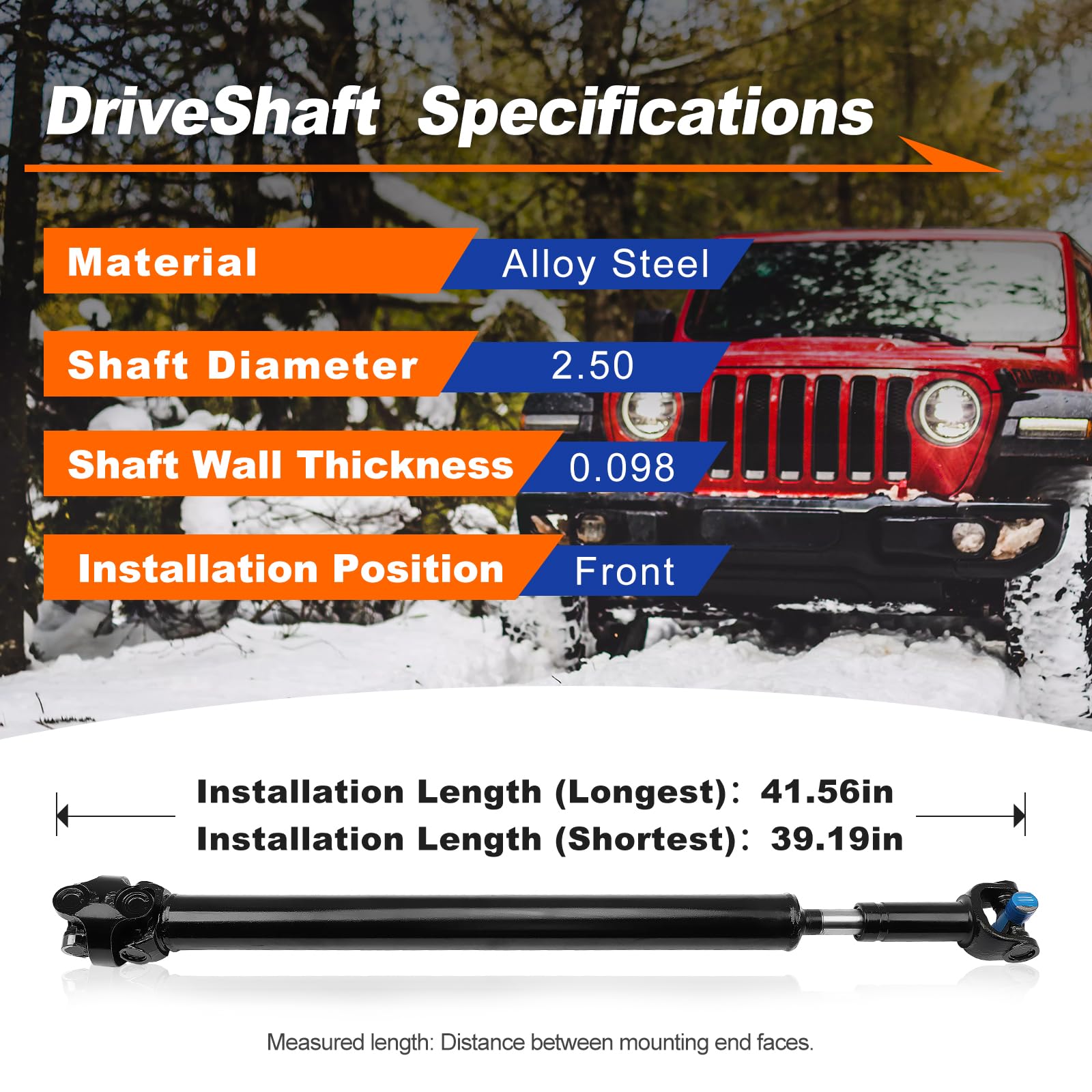 Jeep TJ 1997 Front Drive Shaft Assembly Replacement - Compatible with Jeep Wrangler 1997 5-Speed Manual Transmission | Perfect for Off-Roading, Trail Driving & 4x4 Adventures