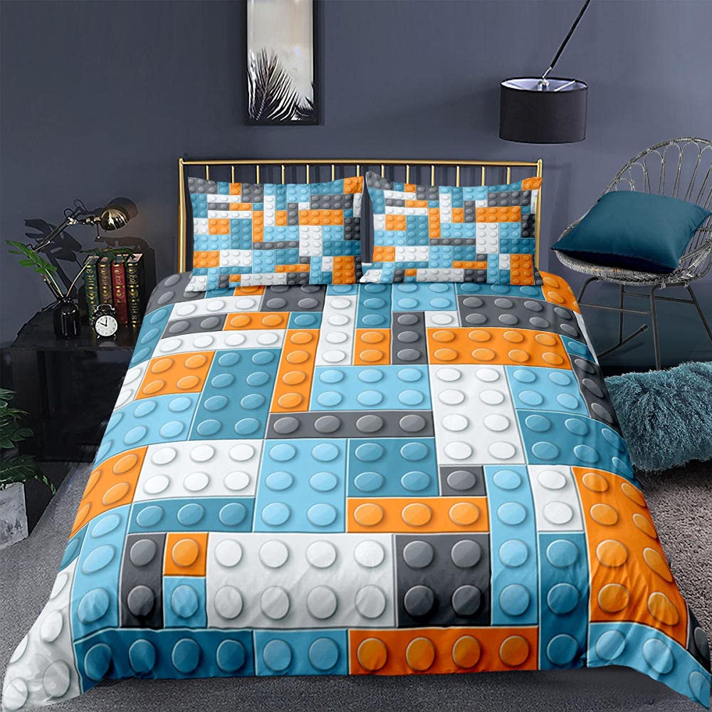 3-Piece Geometric Printed Duvet Cover Set - Soft Colorful Bedding for Single, Double, Queen & King Size Beds (240x220cm) - Perfect for Modern Bedrooms, Guest Rooms & Dorm Decor