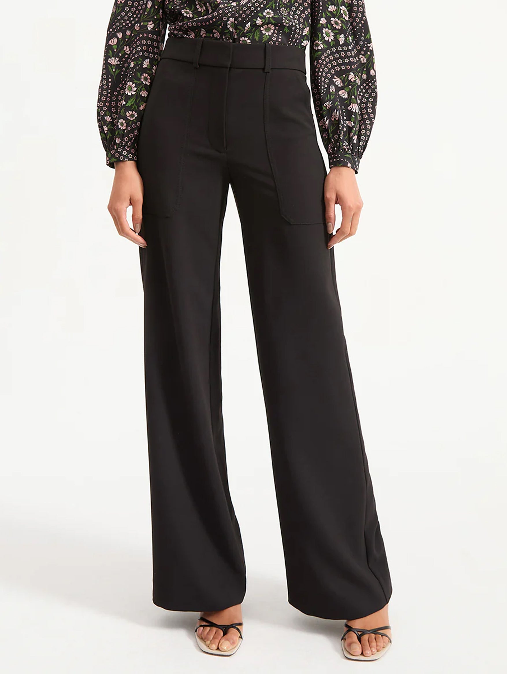 Cole Wide Leg Pants for Women - High Waisted Black Flowy Trousers | Comfortable Lounge Pants for Yoga, Work & Casual Wear