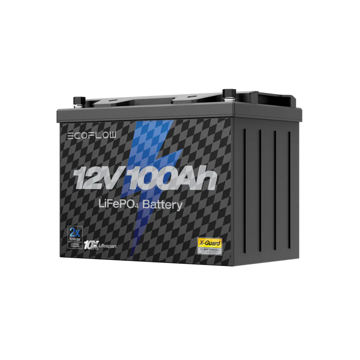 EcoFlow 12V 100Ah LiFePO4 Deep Cycle Lithium Battery - Perfect for RV, Marine, Solar Power Systems & Off-Grid Applications