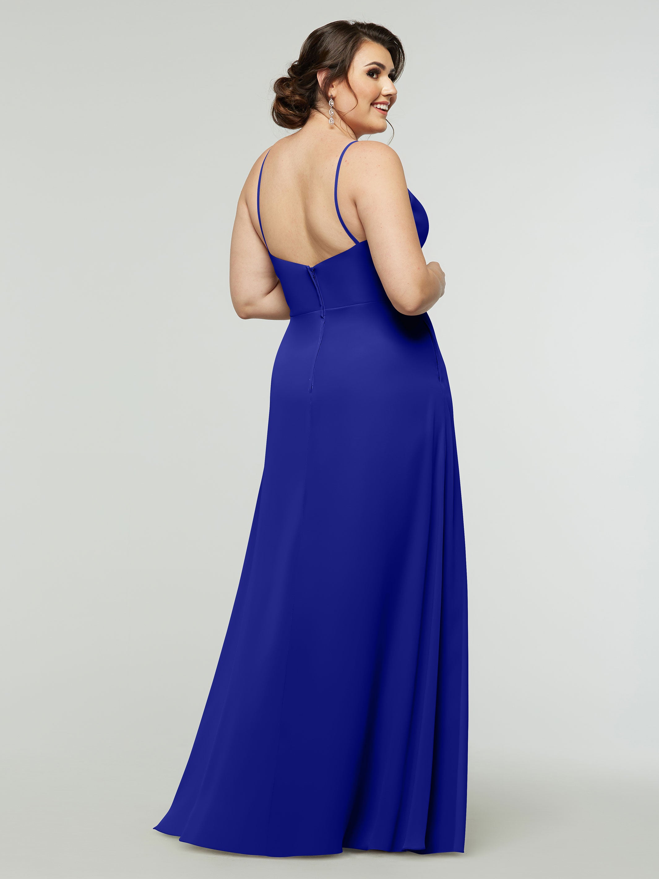 Elegant 80182 Chiffon A-Line Bridesmaid Dress with V-Neck & Spaghetti Straps - Perfect for Weddings, Formal Events & Special Occasions