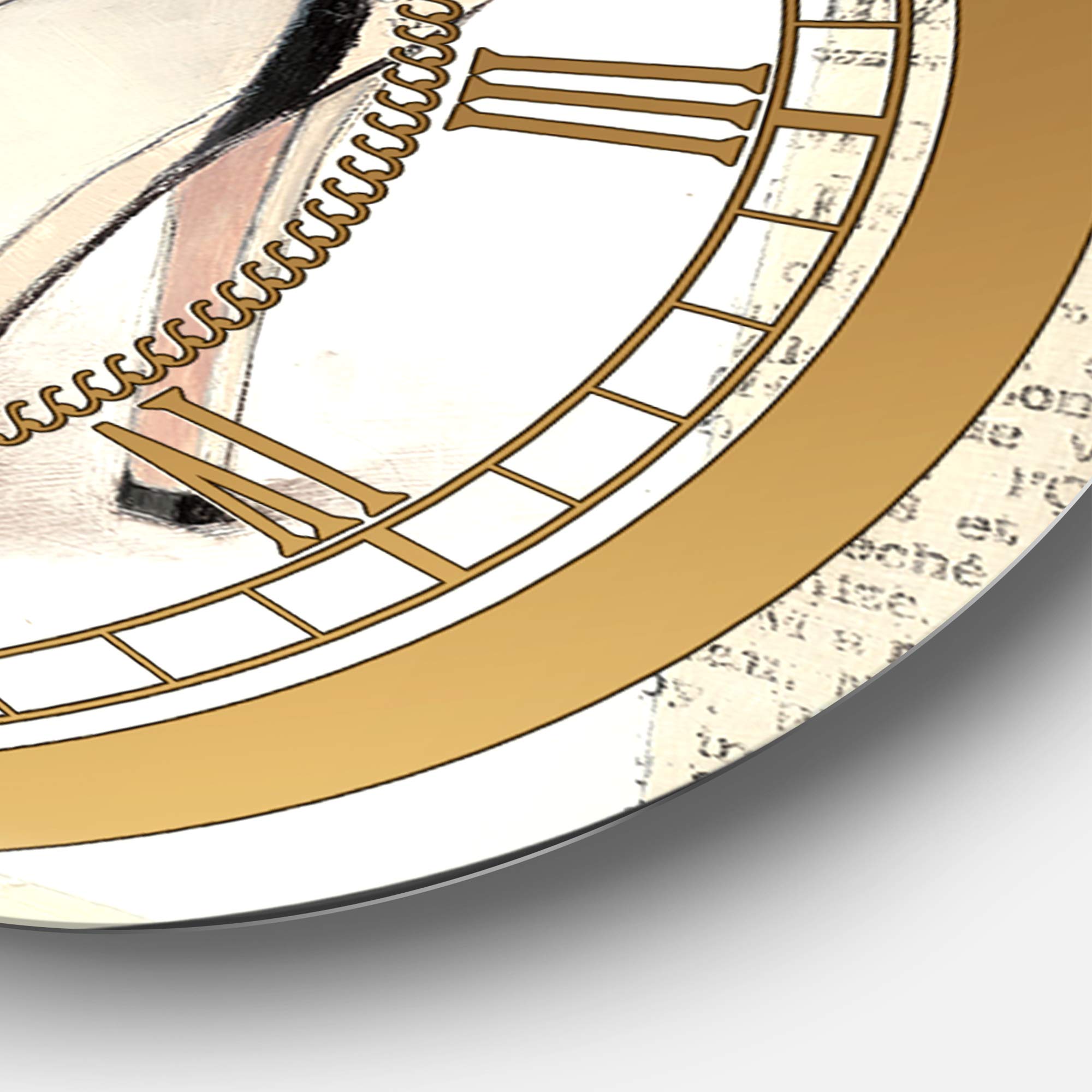 Designart Chic Glam Closet III Wall Art - Decorative Round Metal Wall Clock for Home, Living Room, Bedroom & Office Decor | Elegant Timepiece for Modern Interiors & Stylish Spaces