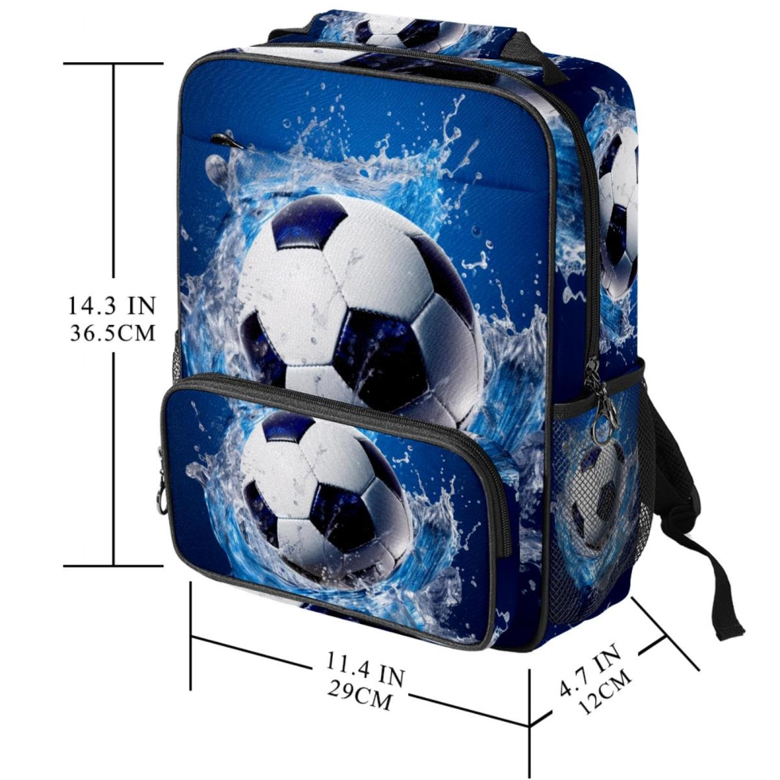 Lightweight Travel Backpack - Small Carry On Backpack for Men & Women, Water Resistant Blue Ocean Design - Perfect for Airplane, Hiking, School & Daily Use