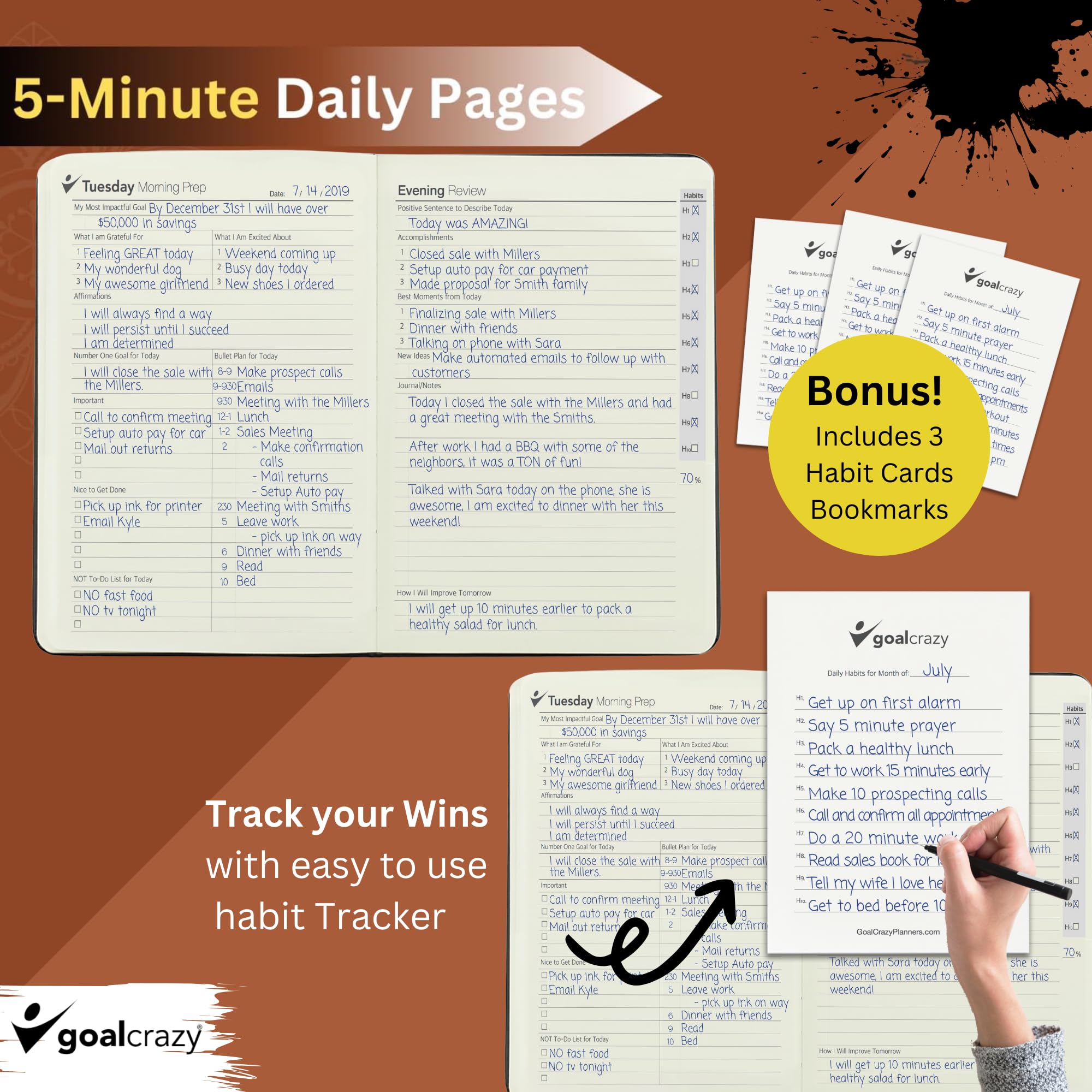 90-Day Undated Planner - Leather Journal for Productivity & Goal Setting | Work & Life Organization
