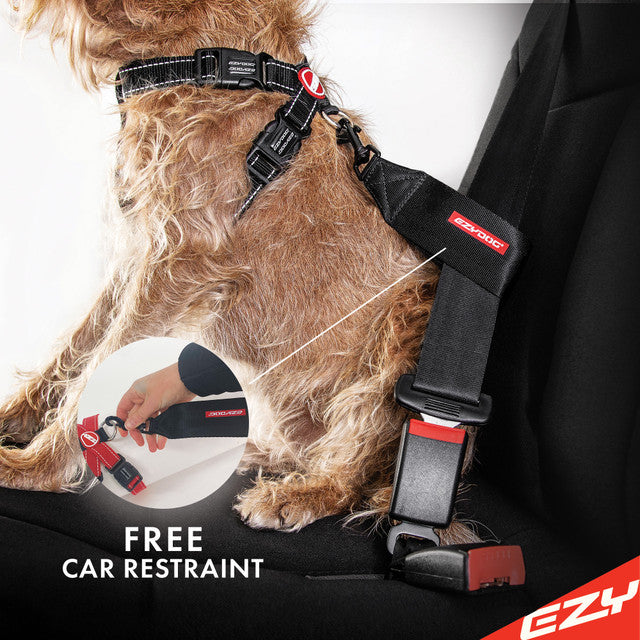 EzyDog Denim Chest Plate Harness - Adjustable Dog Harness for Medium & Large Breeds - Perfect for Walking, Running & Outdoor Adventures