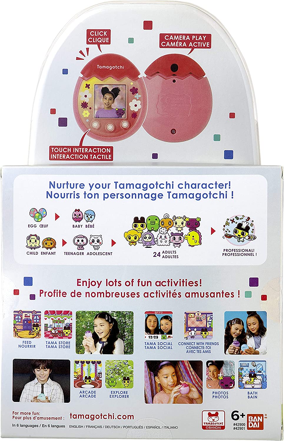 Tamagotchi Pix Virtual Pet - Floral Pink Edition | Interactive Digital Pet for Kids & Adults | Perfect for Gifts, Collectors & Nostalgic Gamers