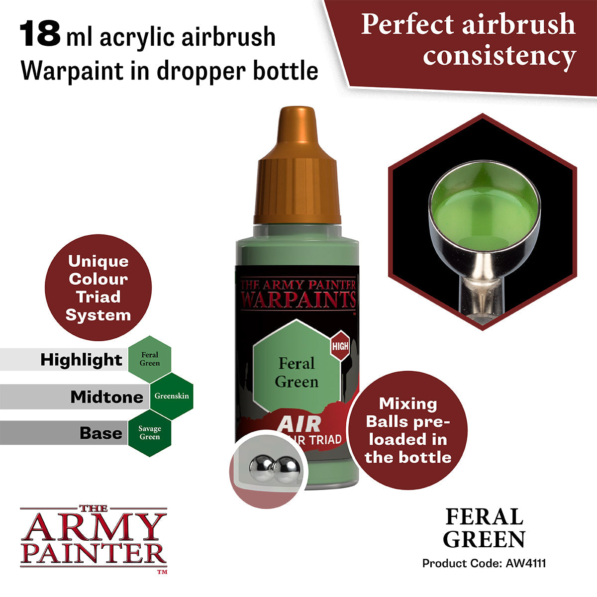 Warpaints Air: Feral Green - Premium Matte Eyeshadow for Bold Makeup Looks - Perfect for Cosplay, Halloween & Artistic Expression