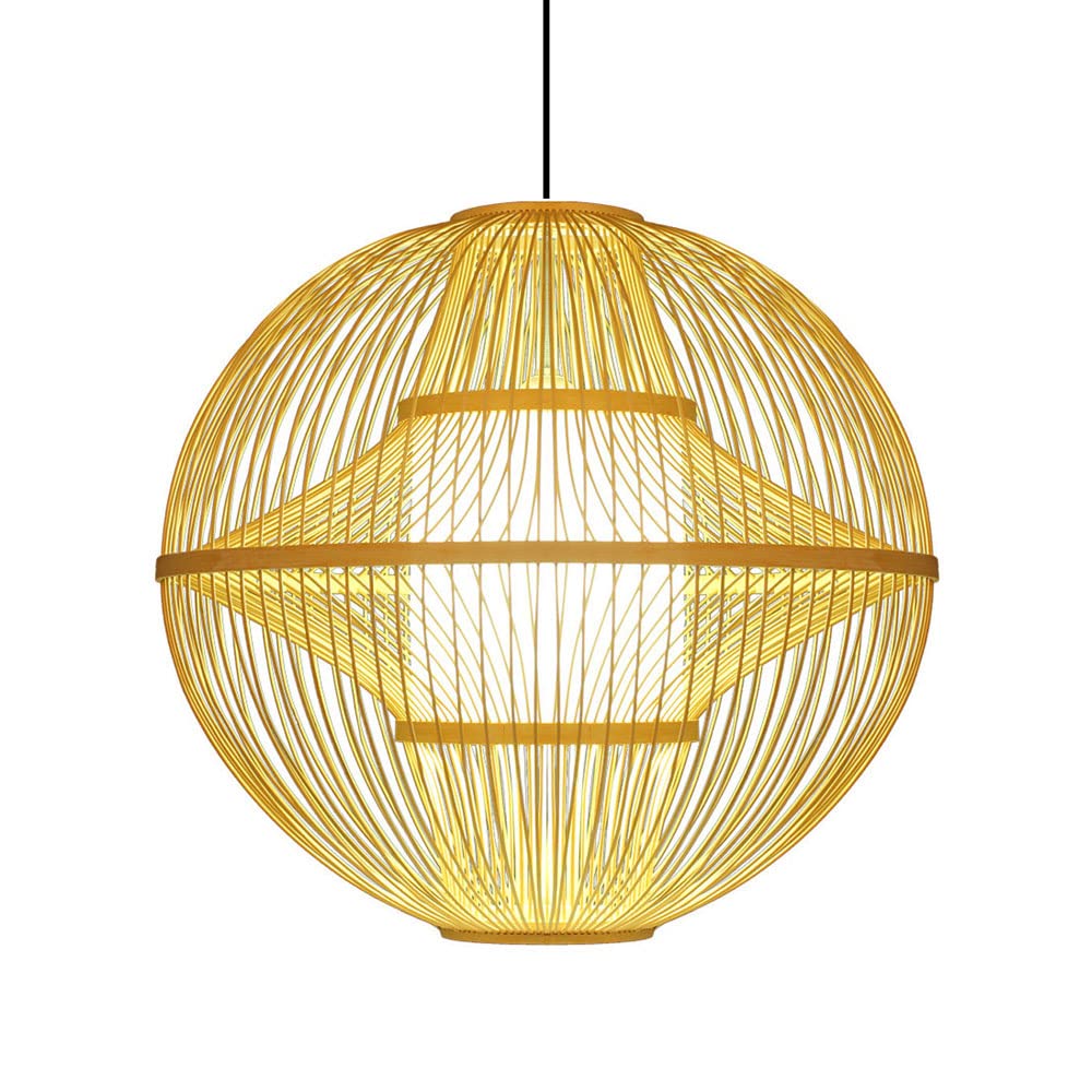 Modern LED Chandelier Lamp - Multilayer Woven Bamboo Hanging Light, Japanese Style Rattan Art Pendant for Ceiling - Energy Efficient Lighting Fixture for Home, Bar & Club Decoration | Perfect for Dining Room, Living Room & Bedroom Ambient Lighting