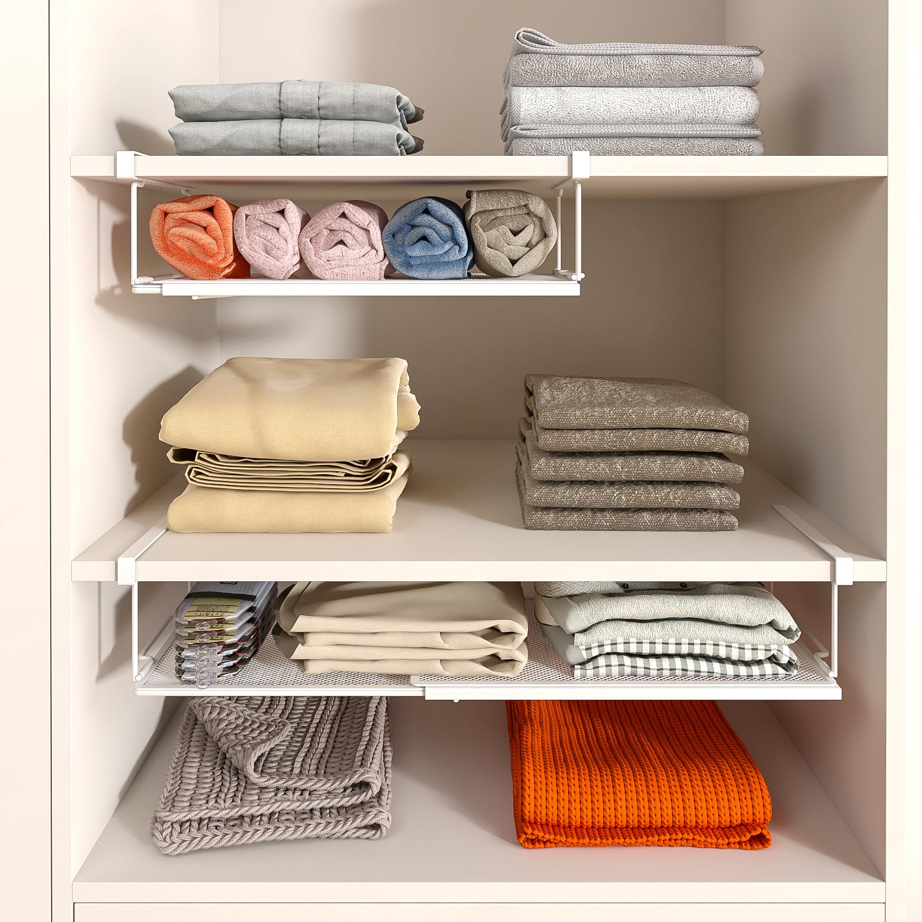 Expandable Under Cabinet Shelf Organizer - Adjustable Under Shelf Storage with 0.94