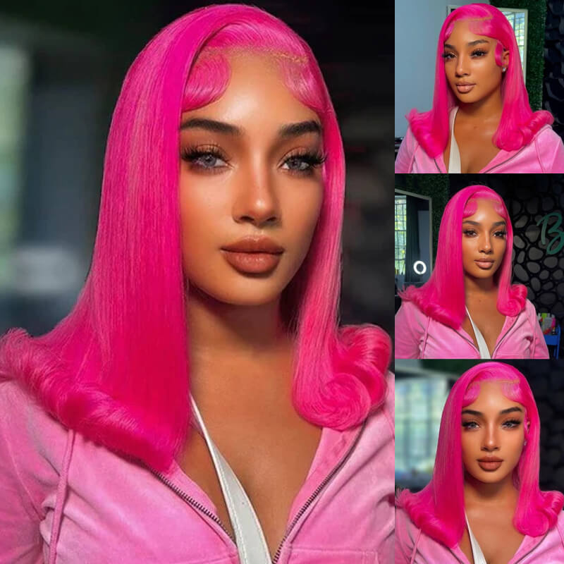 Eullair Pre-Styled Retro Flipped Ends Wig - 13x4 Lace Frontal Human Hair Wigs Medium Length - Perfect for Cosplay, Parties & Daily Fashion Looks