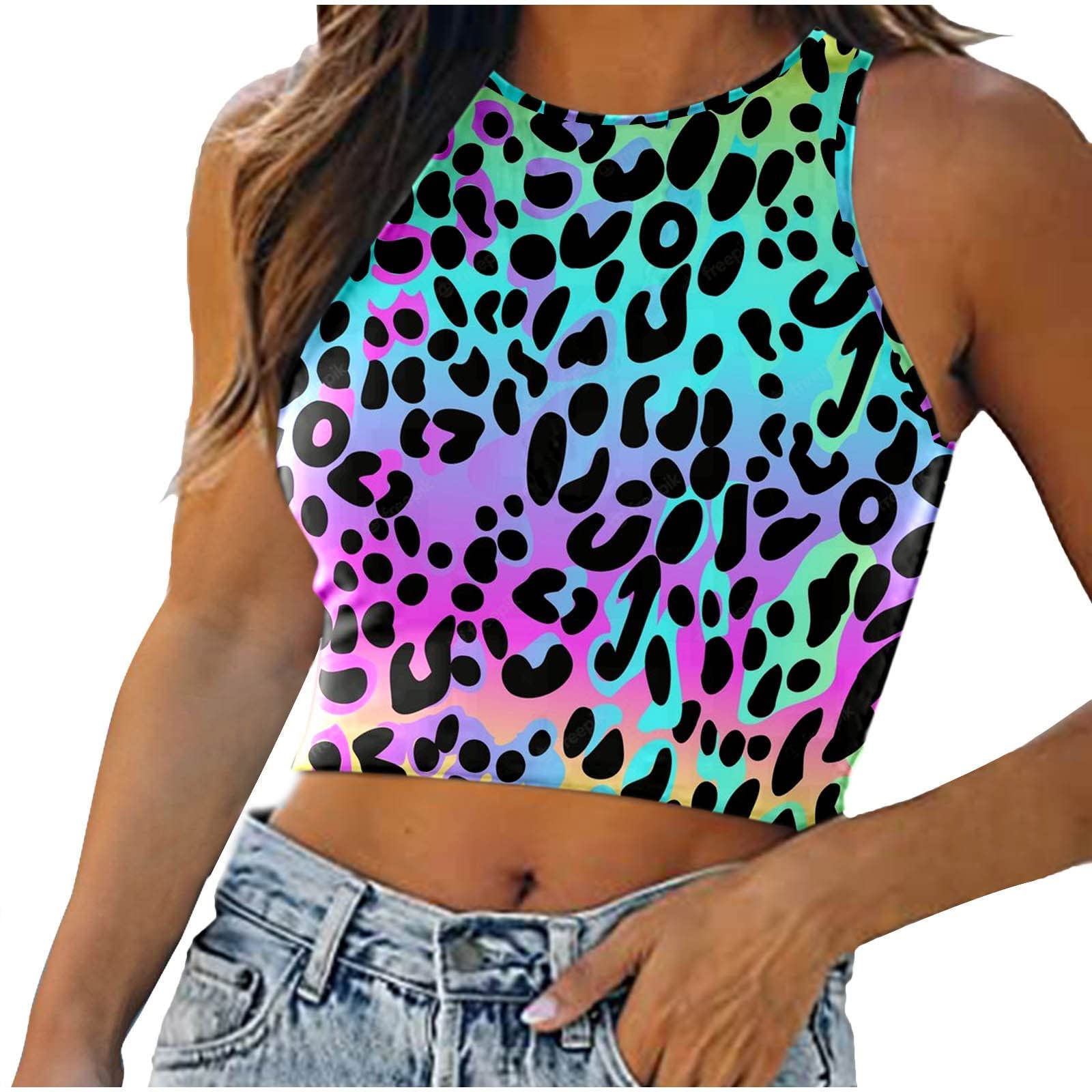 Sexy Casual Women's Printed Round Neck Sleeveless Blouse Tops - Summer Fashion Vest for Women | Perfect for Beach, Party & Everyday Wear