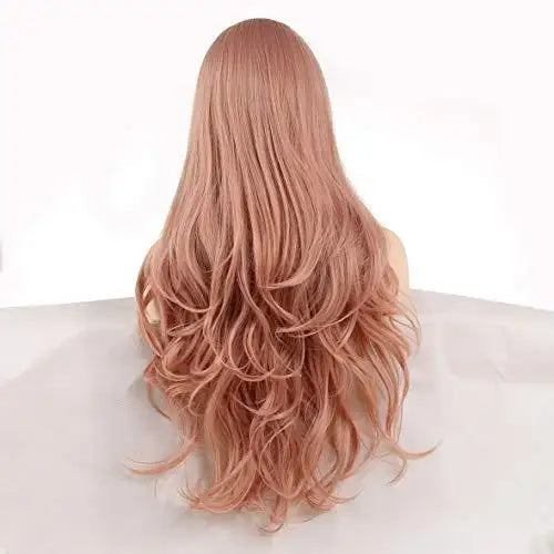 Valia Extra Long Orange Pink Synthetic Wig for Cosplay, Halloween, Costume Parties & Themed Events – Vibrant & Soft Heat Resistant Hair