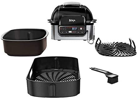 Ninja Foodi Smart XL Grill & Air Fryer Combo - 6-in-1 Indoor Electric Grill with Air Fry, Roast, Bake, Broil & Dehydrate Functions - Home Essentials Warranty Included - Perfect for Grilling, Frying & Healthy Cooking at Home