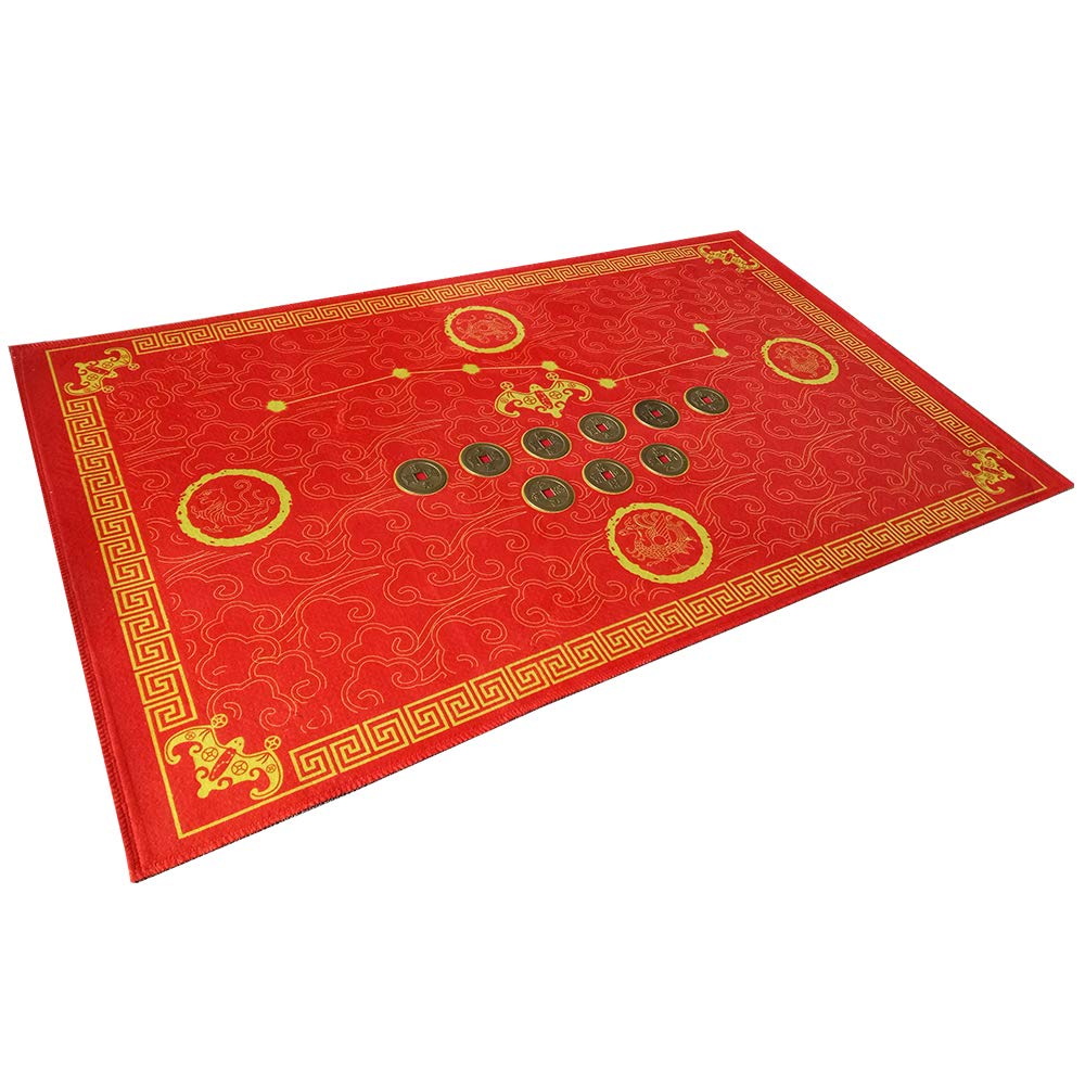 Feng Shui Good Luck Door Mat - Non-Slip Indoor/Outdoor Welcome Mat for Front Door, Bathroom, Porch - Light Red for Positive Energy & Home Decor