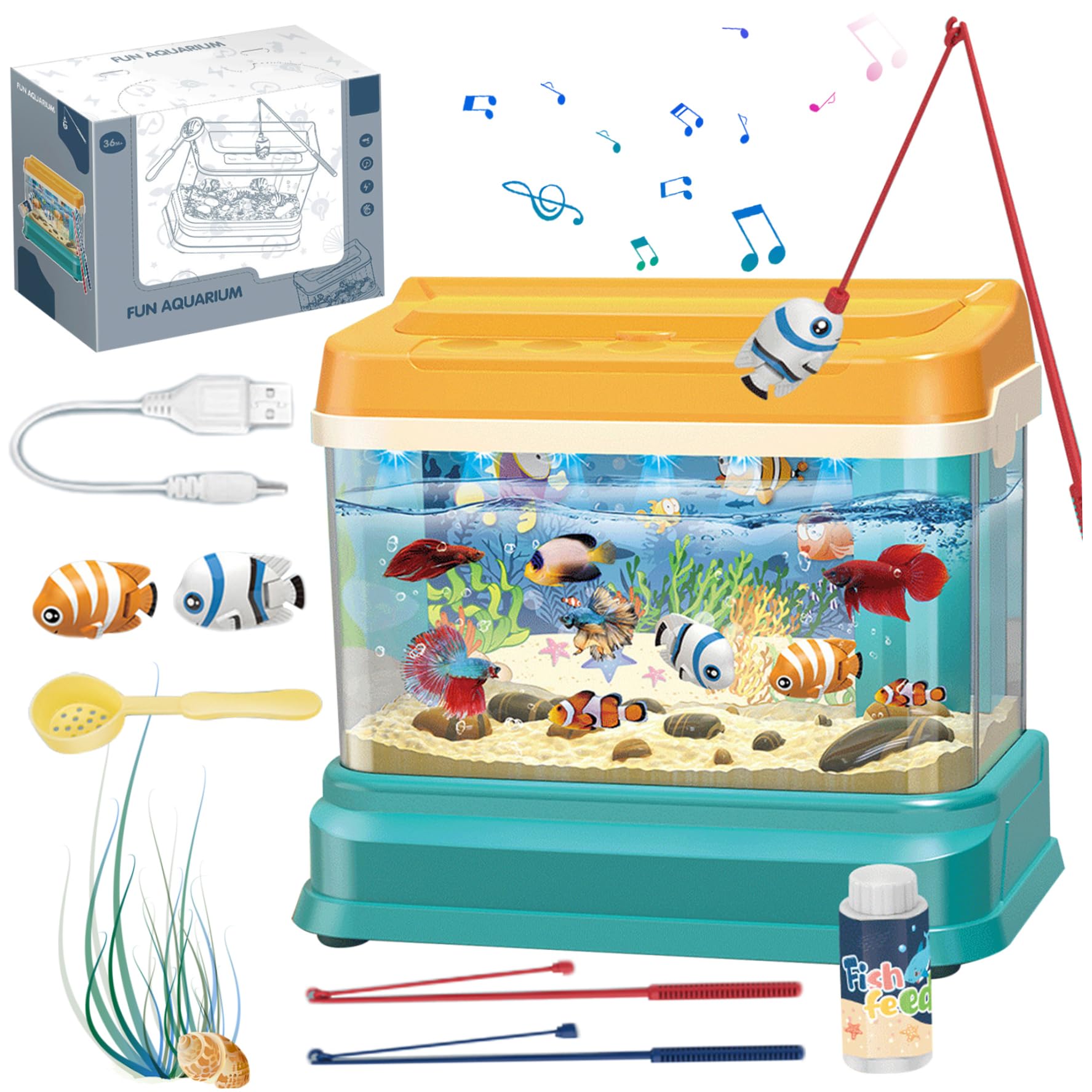 Csafyrt Magnetic Fishing Toy Set - Realistic Interactive Feeding Game for Kids, Fun Educational Toddler Toys for Indoor & Outdoor Play - Perfect for Birthday Gifts, Preschool Learning, and Family Game Night