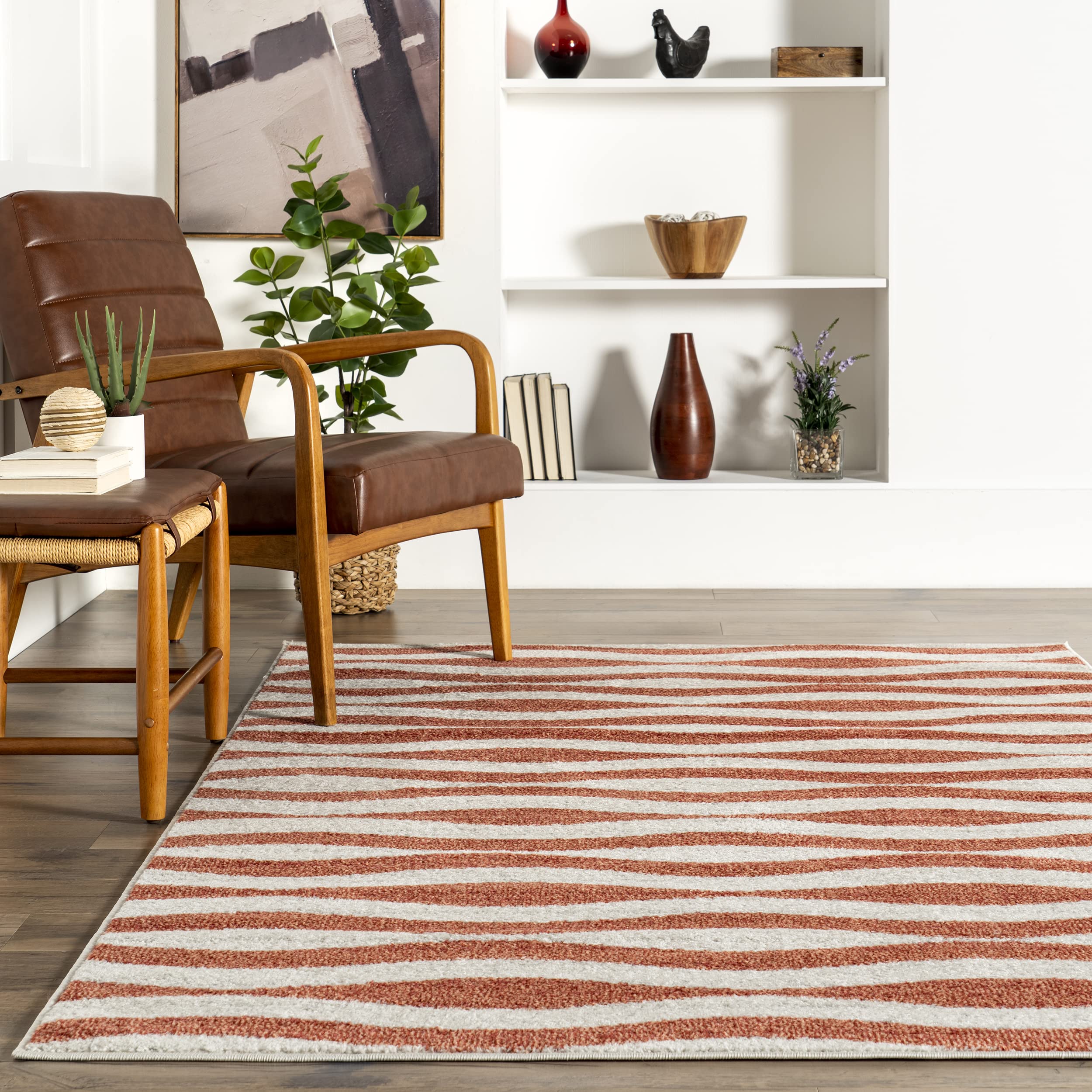 nuLOOM 5' x 8' Performance Indoor Area Rug - Non-Shedding, Power Loomed High-Traffic Rug for Living Room, Bedroom, Home Office - Durable & Easy to Clean - Perfect for Family Rooms, Entryways & Pet-Friendly Spaces (Tristan Pink)
