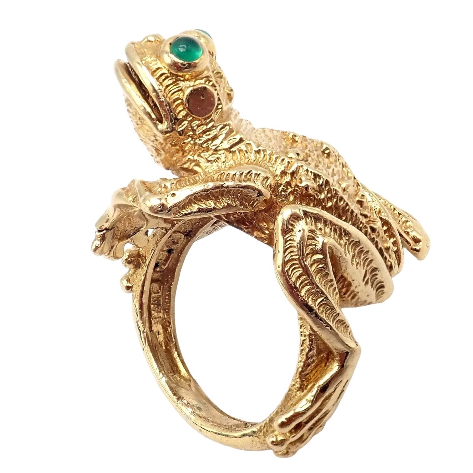 Authentic 18k Yellow Gold Frog Emerald Ring by Kurt Wayne - Elegant Jewelry Gift for Women, Perfect for Birthdays, Anniversaries & Special Occasions
