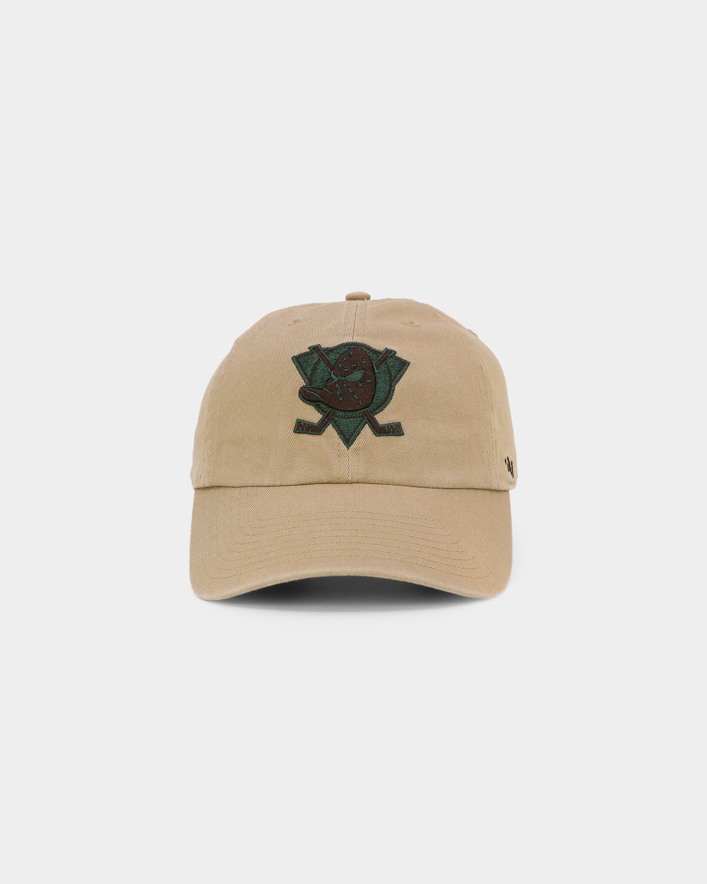 47 Brand Anaheim Ducks 'Croc Hunter' Snapback Hat - Khaki/Dark Green Adjustable Baseball Cap for Men & Women - Perfect for Sports Fans, Outdoor Activities and Casual Wear