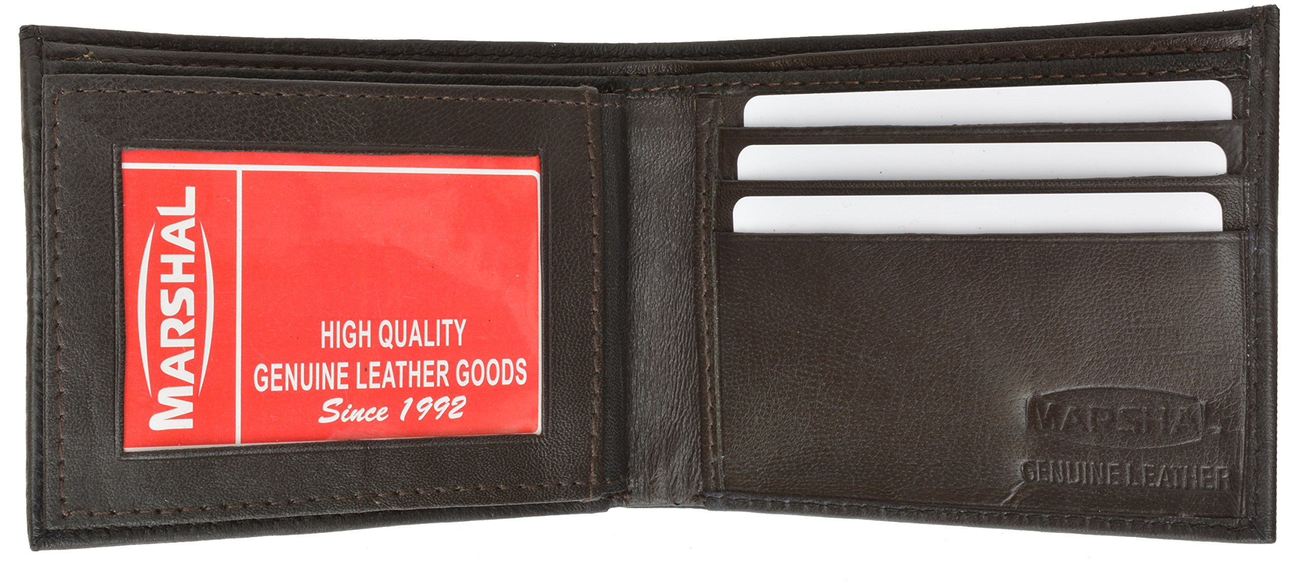 Genuine Leather Men's Wallet & Card Holder - Slim RFID Blocking Bifold Wallet for Men - Brown #1152 - Perfect for Everyday Use, Travel, and Business