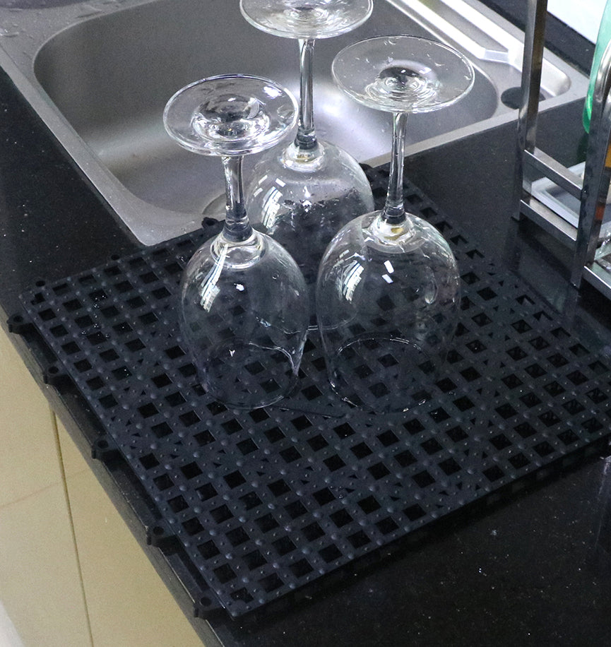 Premium Black Interlocking Bar Mats - 12