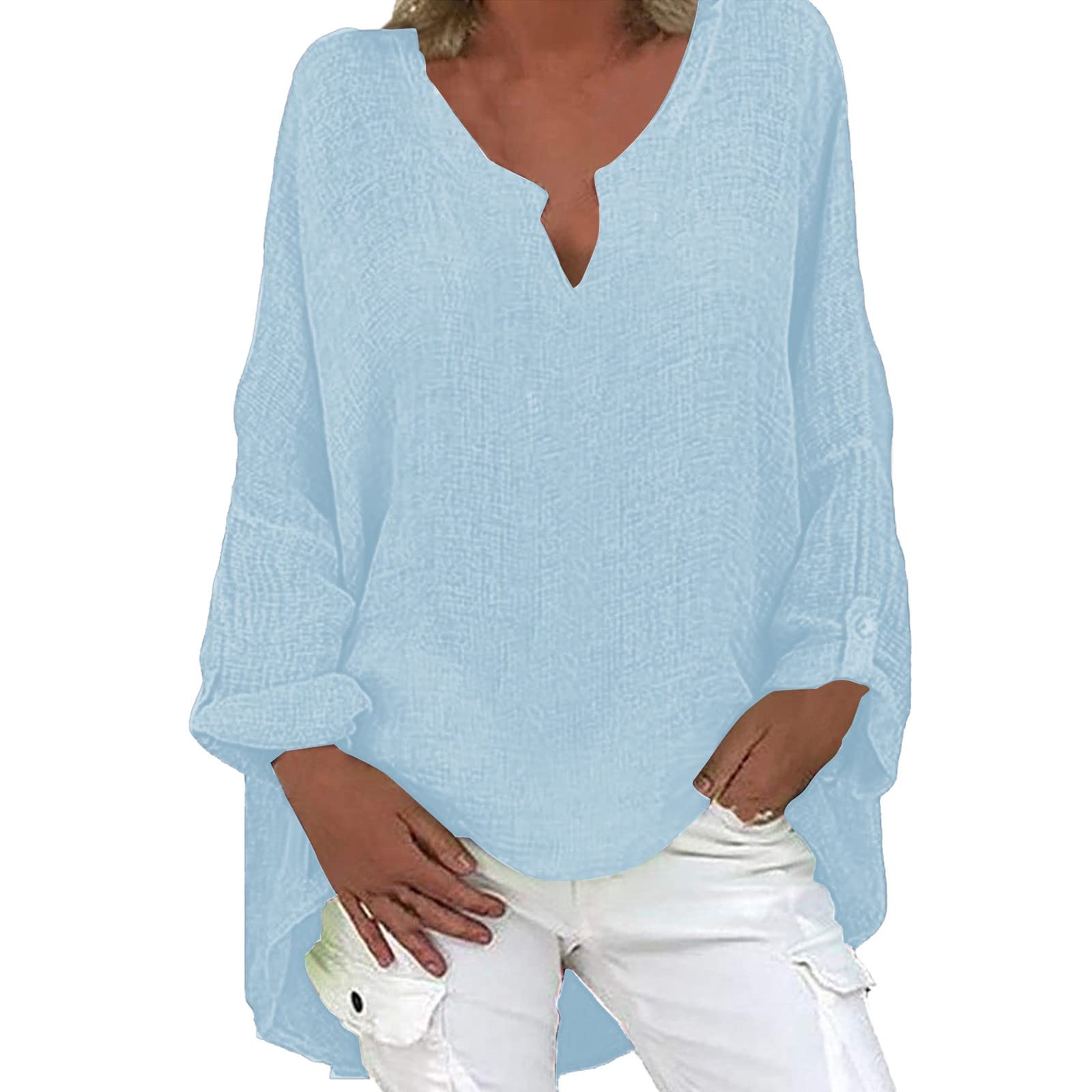 White Linen Button Down Shirt for Women - Breathable Casual & Business Blouse - Perfect for Office Wear, Summer Outfits & Everyday Fashion