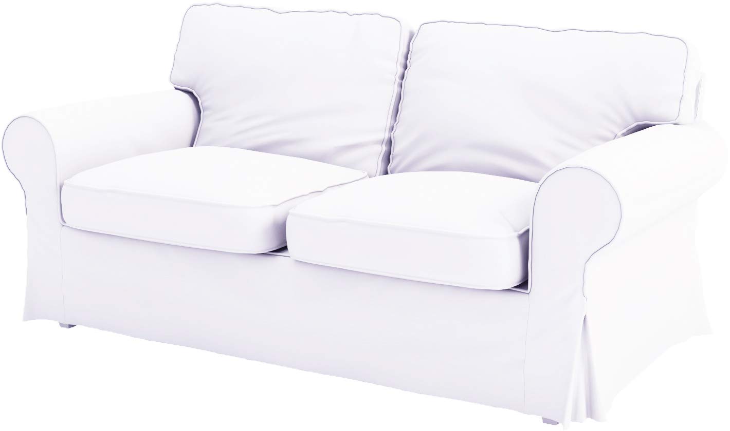 Heavy Cotton Ektorp Sofa Cover Replacement - Compatible with 3-Seat Loveseat & Armchair Slipcovers | Durable White Sofa Protector for Living Room, Family Room & Home Decor