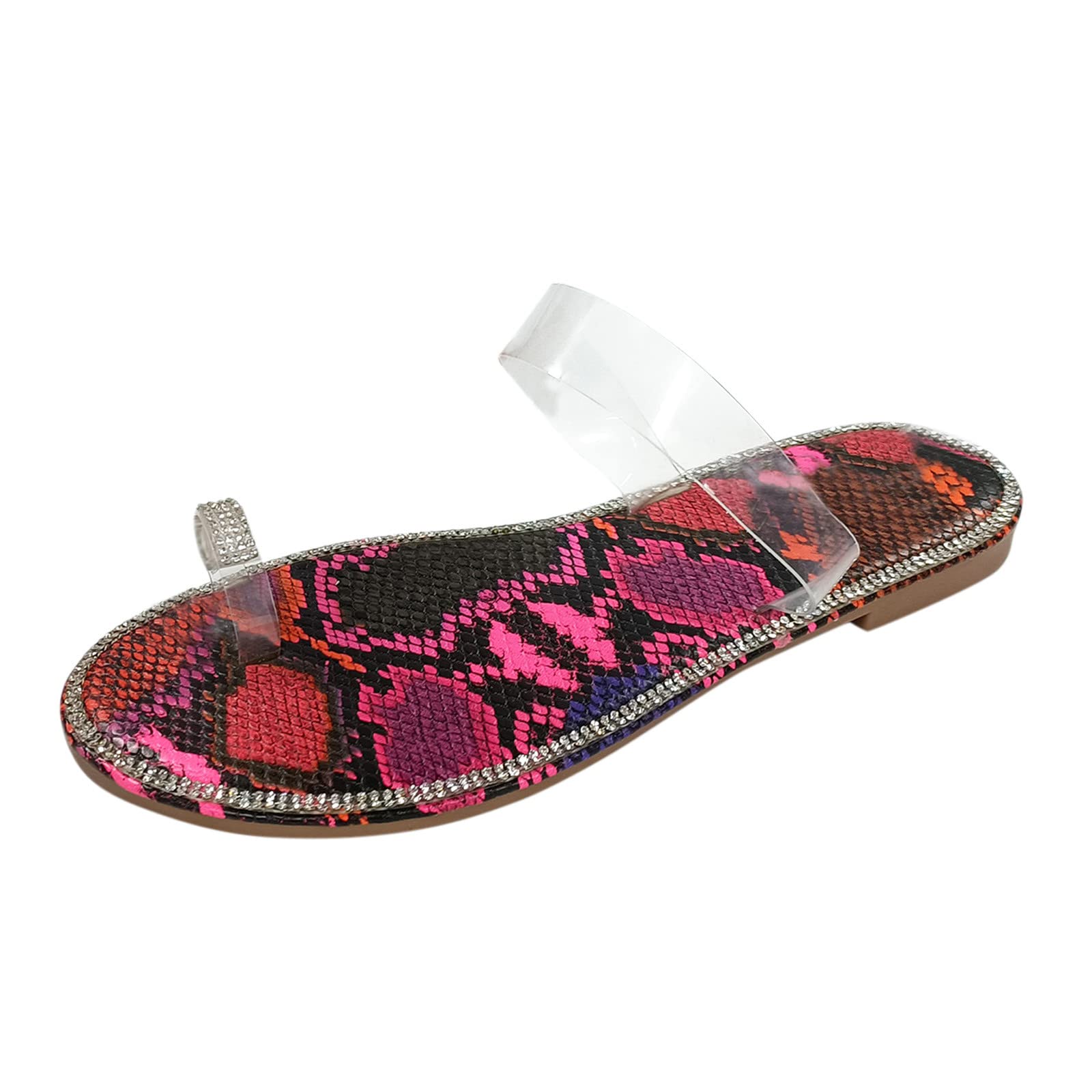 Crystal Embellished Women's Retro Flat Sandals with Buckle - Summer Fashion Sandals for Women | Perfect for Beach, Vacation & Casual Outfits