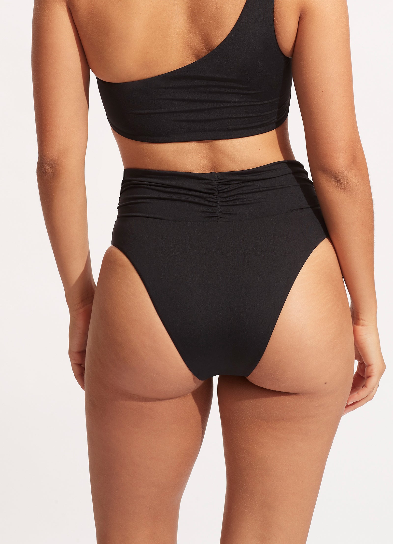Seafolly Collective High Cut Rio Black Bikini - Stylish Swimwear for Women | Perfect for Beach Vacations, Pool Parties & Summer Getaways