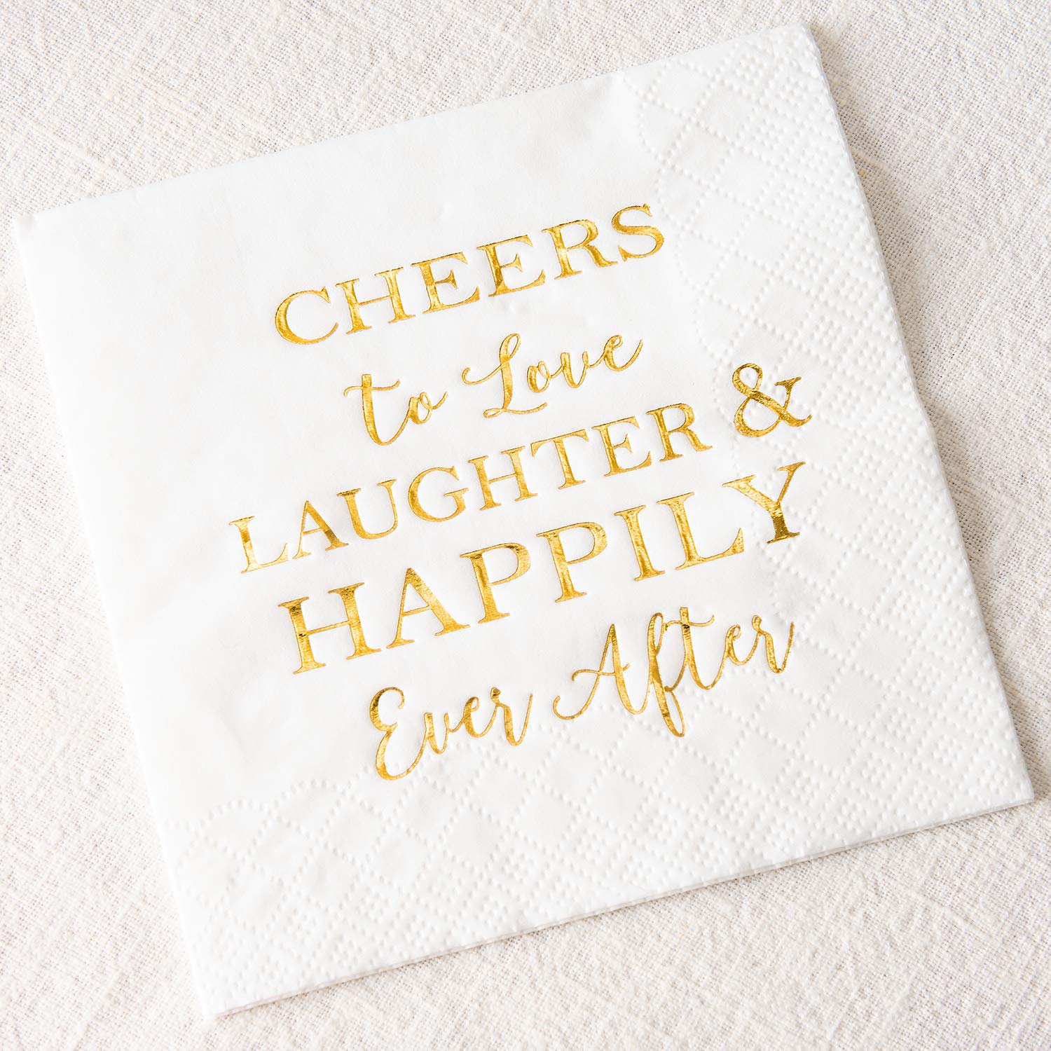 50ct Gold Foil Cocktail Napkins for Bridal & Wedding Showers