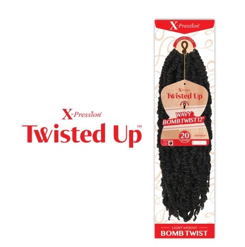 XPRESSION Twisted Up Wavy Bomb Twist Curly Tip 12